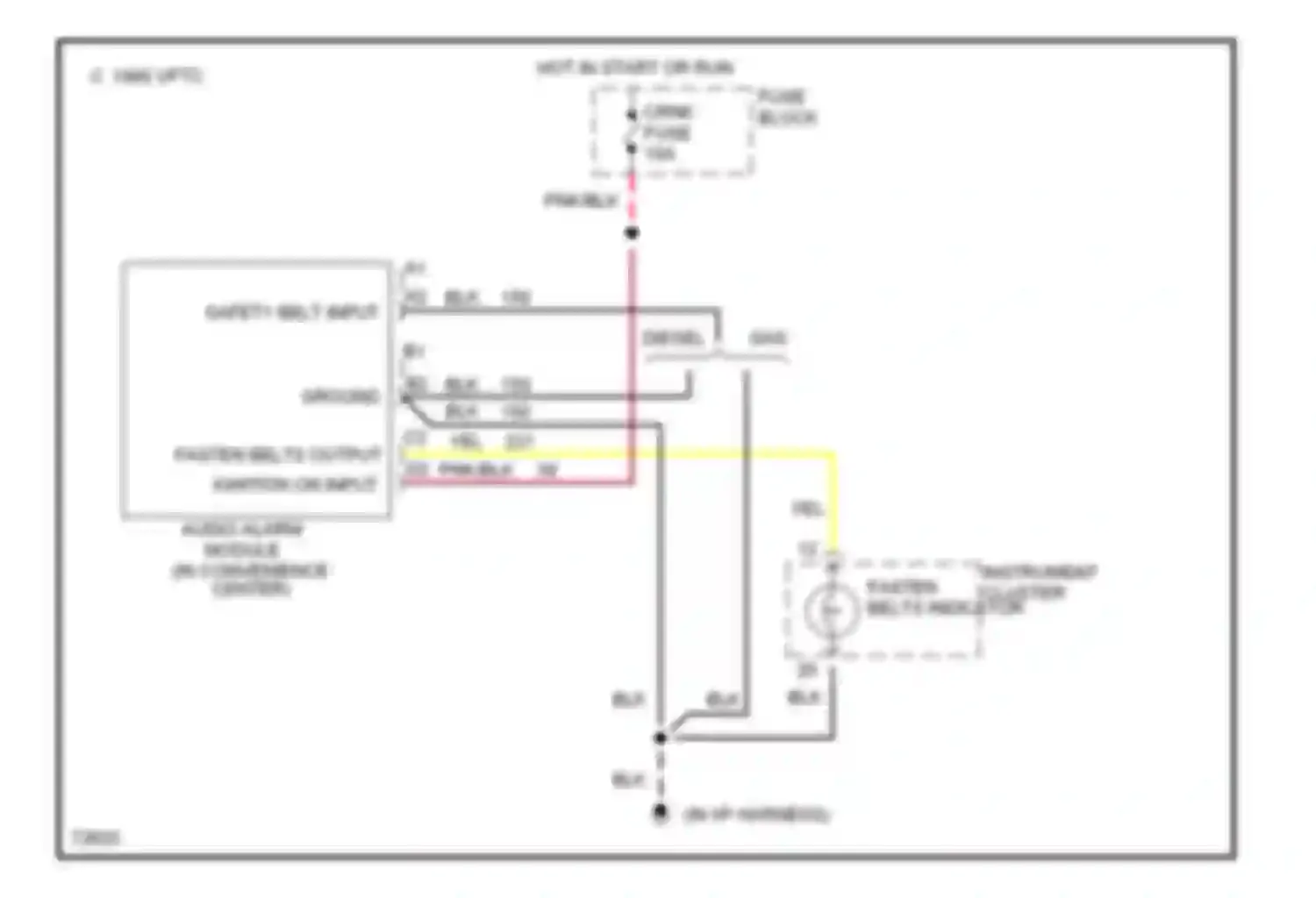 Rally G3500 GMC  (1985-1996): Warning system circuits, motor home chassis
