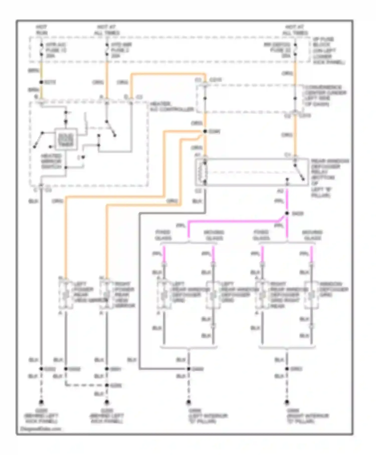 Savana Camper Special G3500 GMC  (1996-2011): Defogger circuit