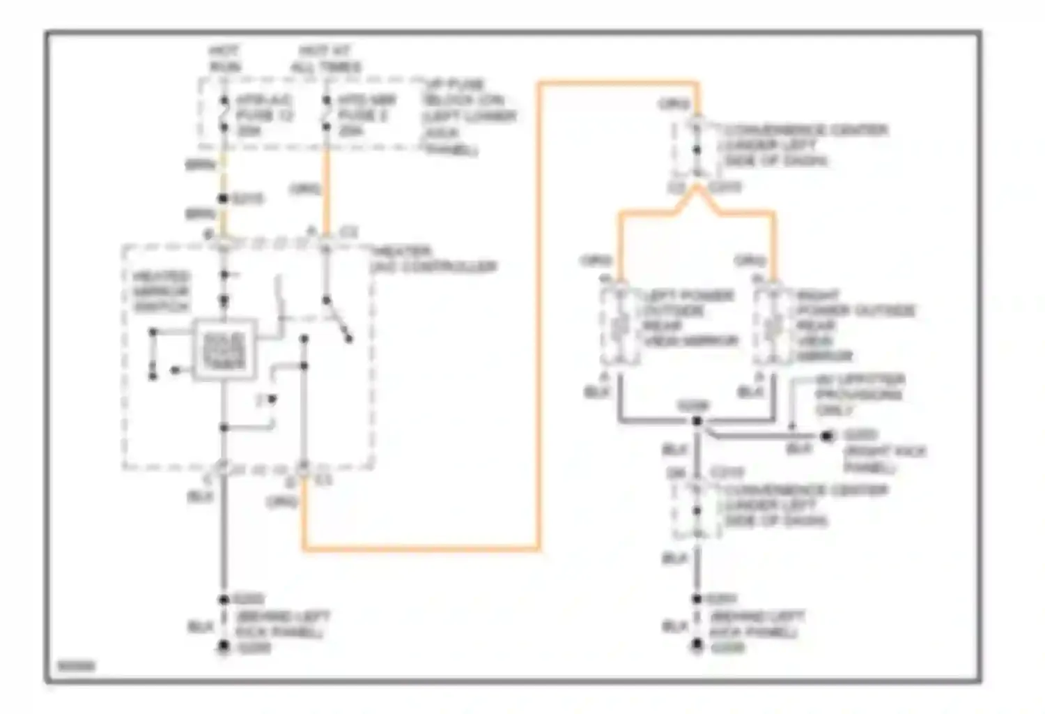 Savana G3500 GMC  (1996-2013): Heated mirrors circuit