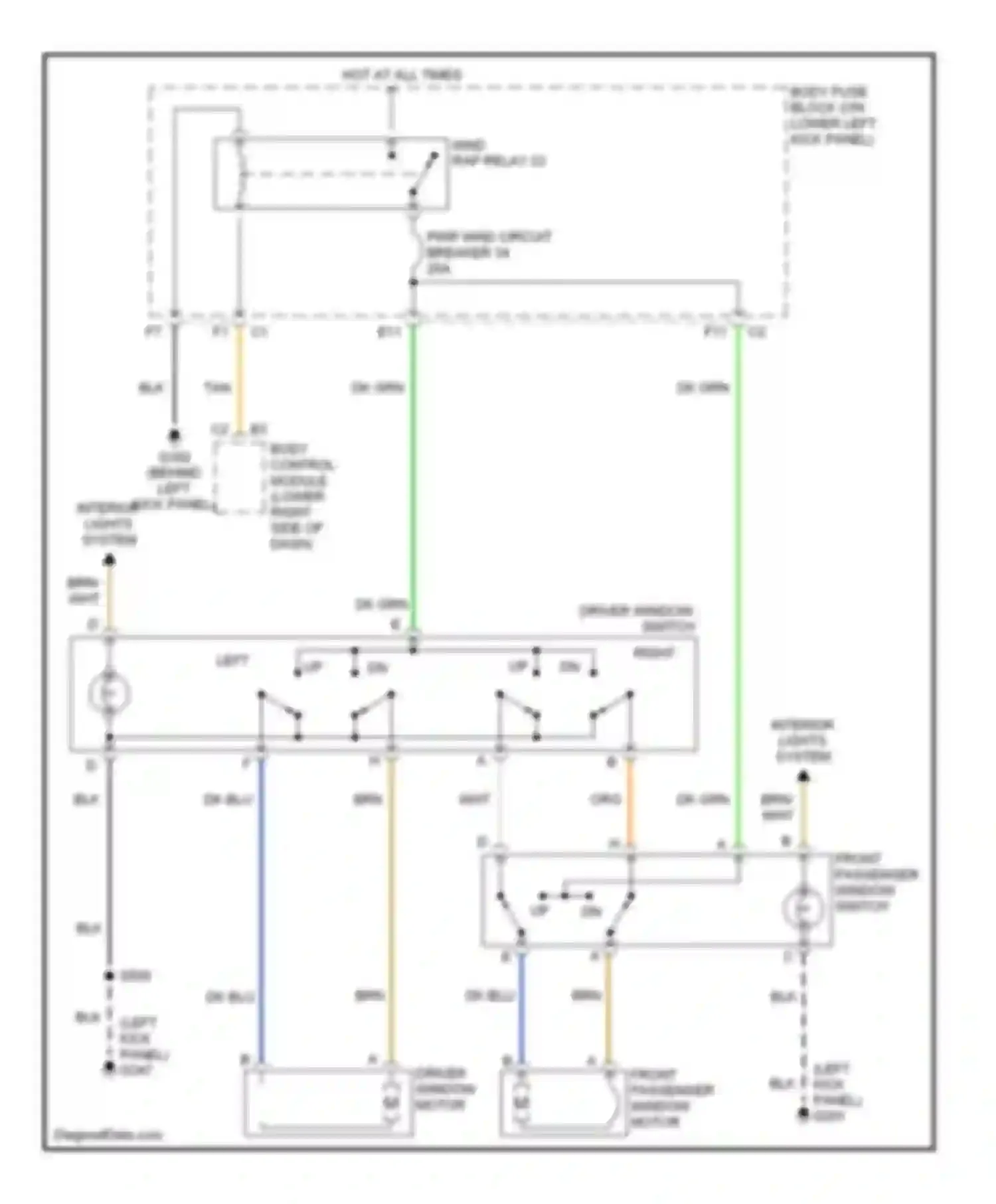 Savana H2500 GMC  (2003-2003): Power windows circuit
