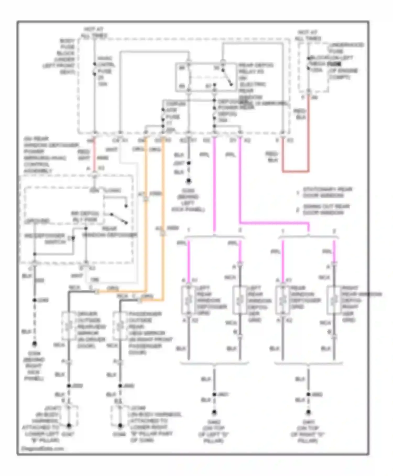 Savana Special G3500 GMC  (1996-2011): Defoggers circuit