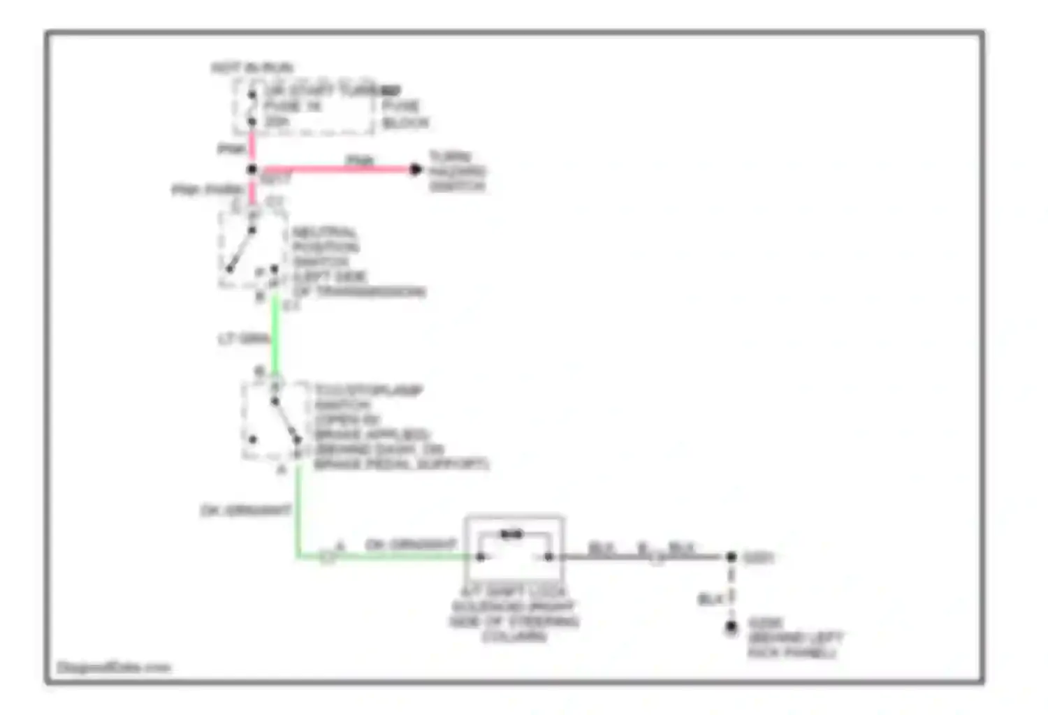 Savana Special G3500 GMC  (1996-2011): Shift interlock circuit