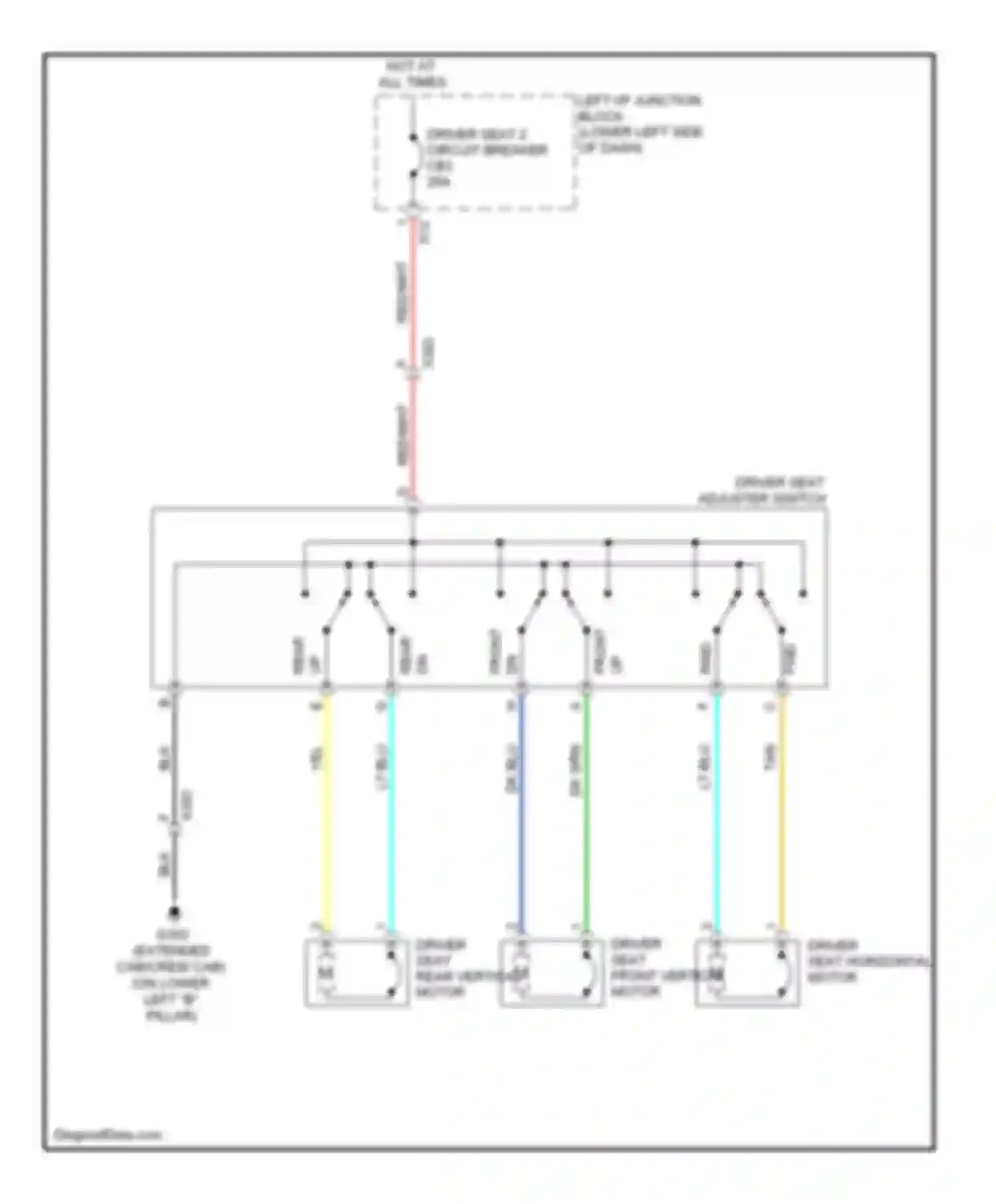 Sierra 1500 GMC  (2000-2012): Driver power seat circuit, hybrid