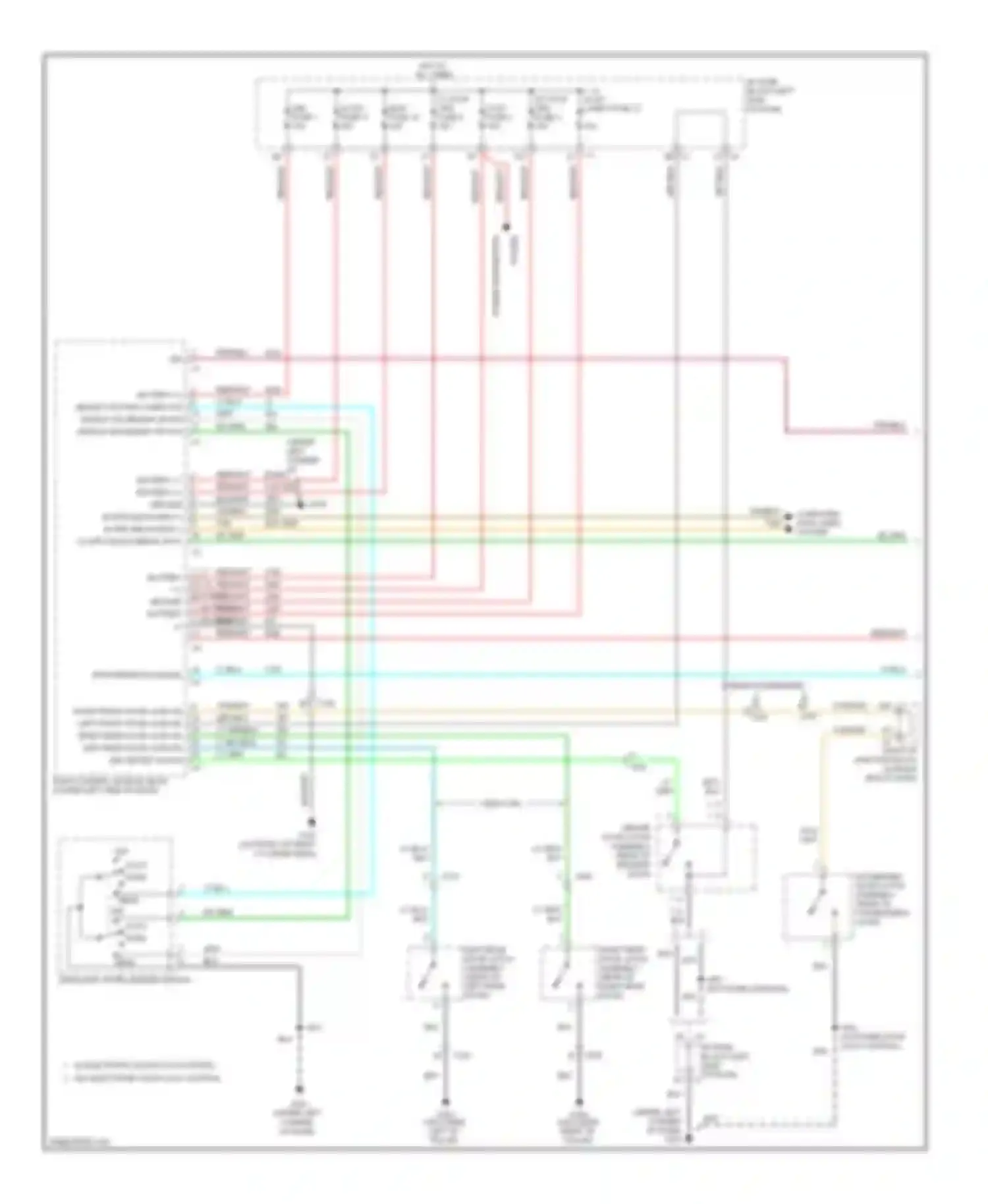 Sierra 1500 GMC  (2000-2012): Warning systems circuit, with bucket seats & power mirrors (1 of 2)