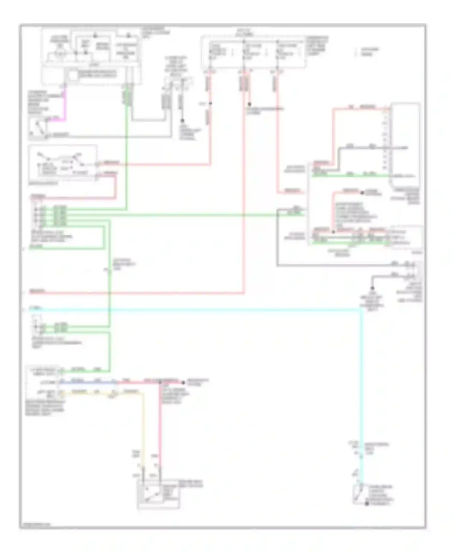 Sierra 1500 GMC  (2000-2012): Warning systems circuit, with bucket seats & power mirrors (2 of 2)