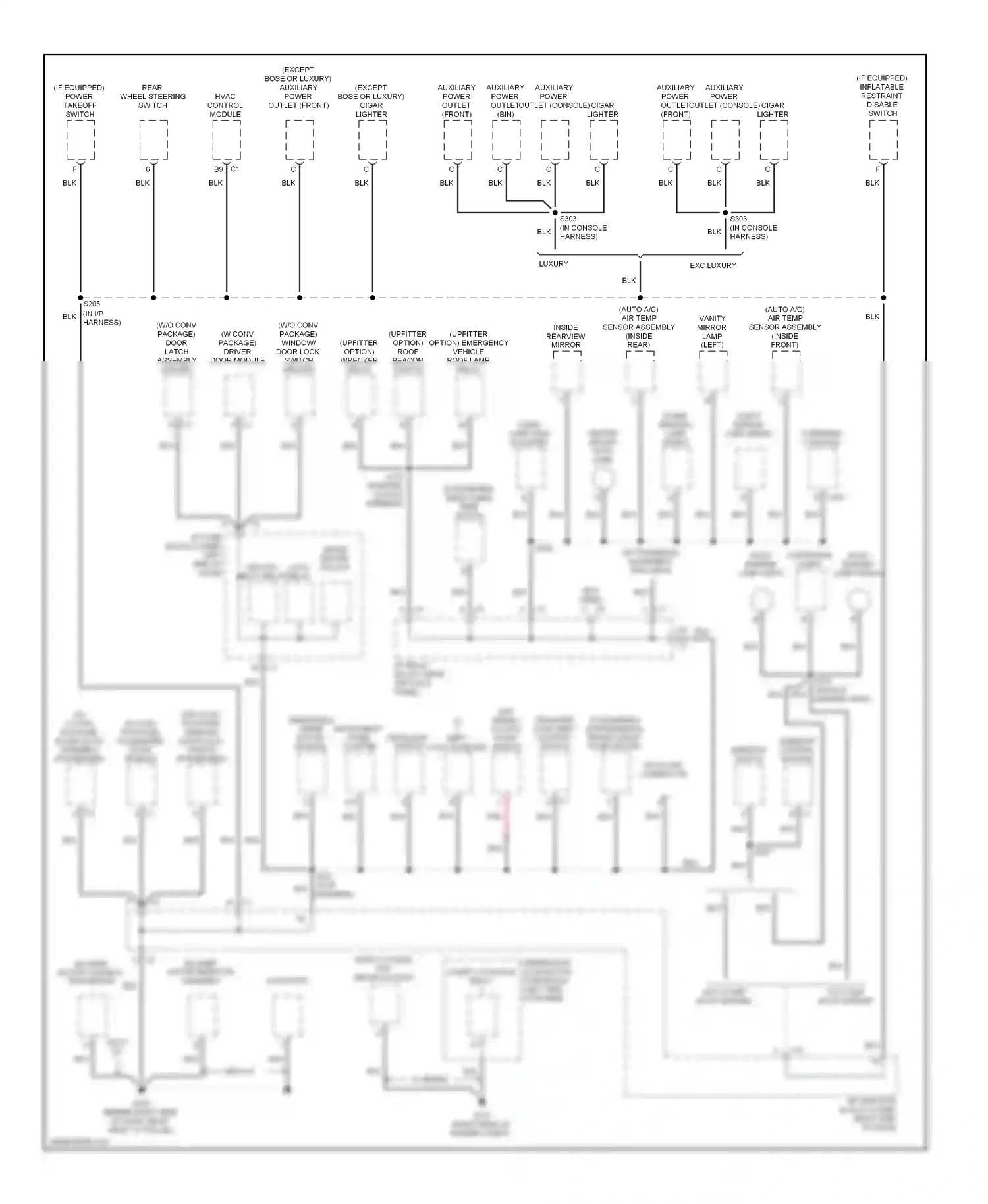 GMC Sierra 1500  (2000-2012) blower motor control processor wiring diagram  (1 of 2)