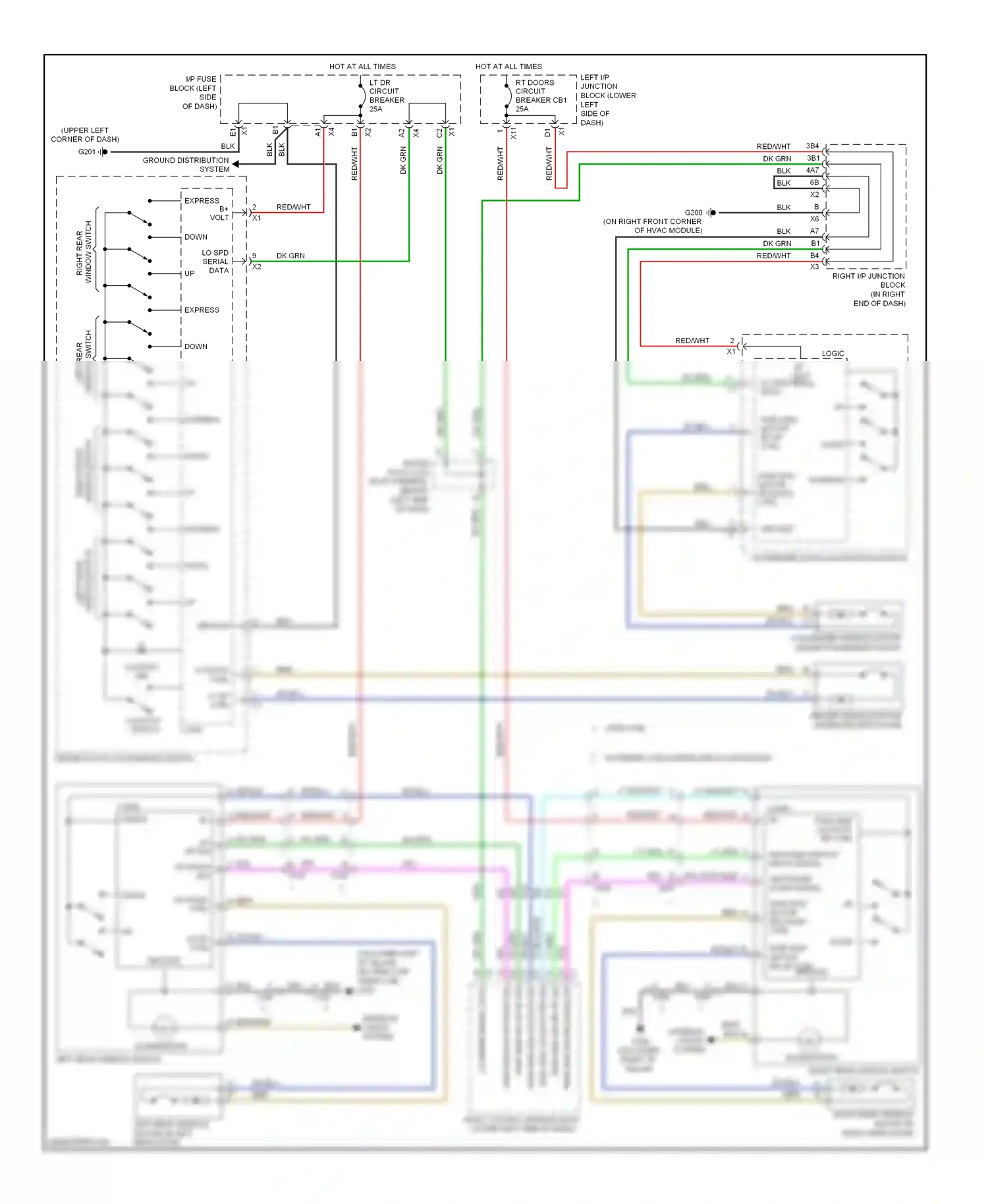 GMC Sierra 1500  (2000-2012) lf down ctrl wiring diagram  (2 of 2)