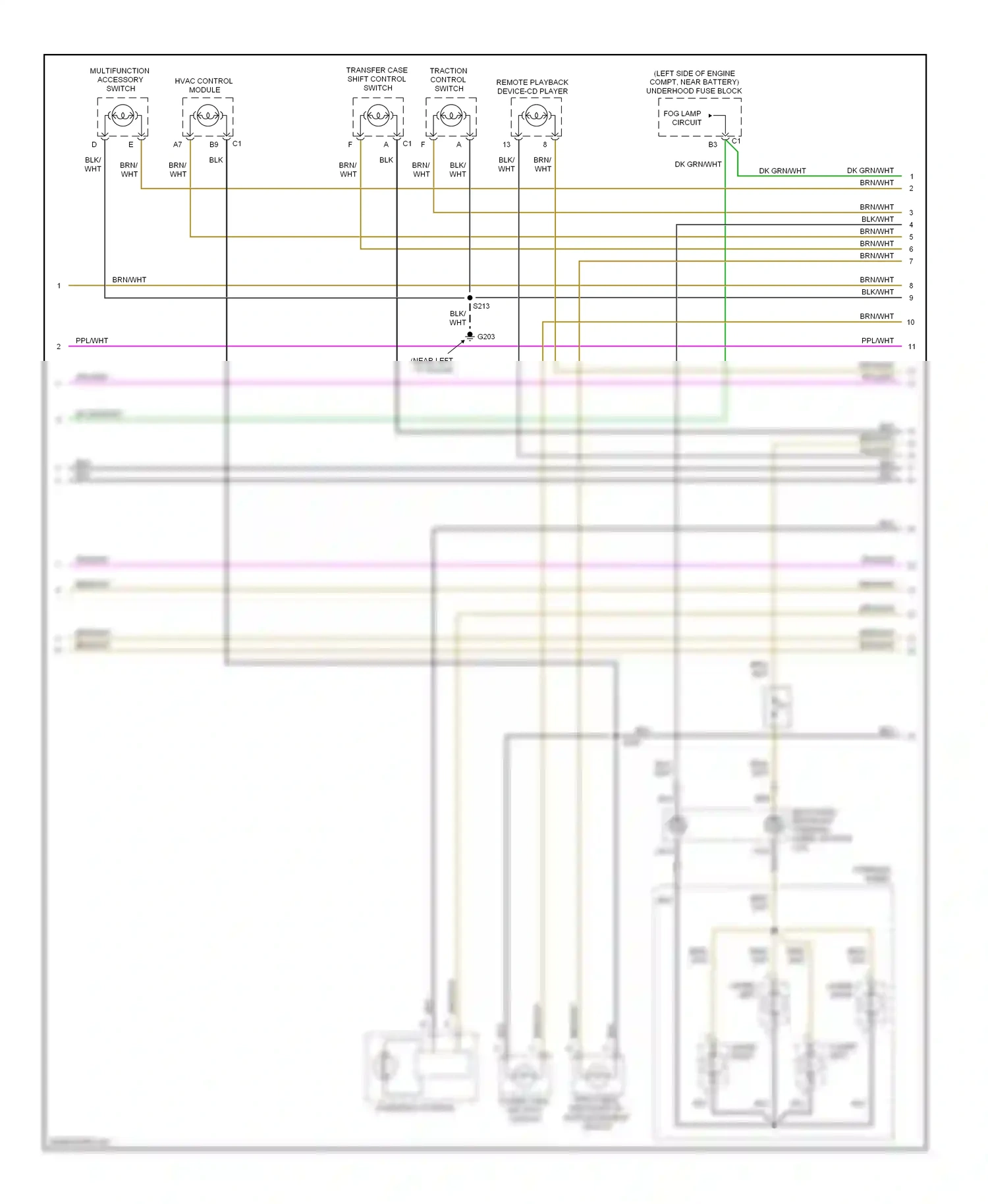 GMC Sierra 1500  (2000-2012) multifunction accessory switch wiring diagram  (1 of 2)