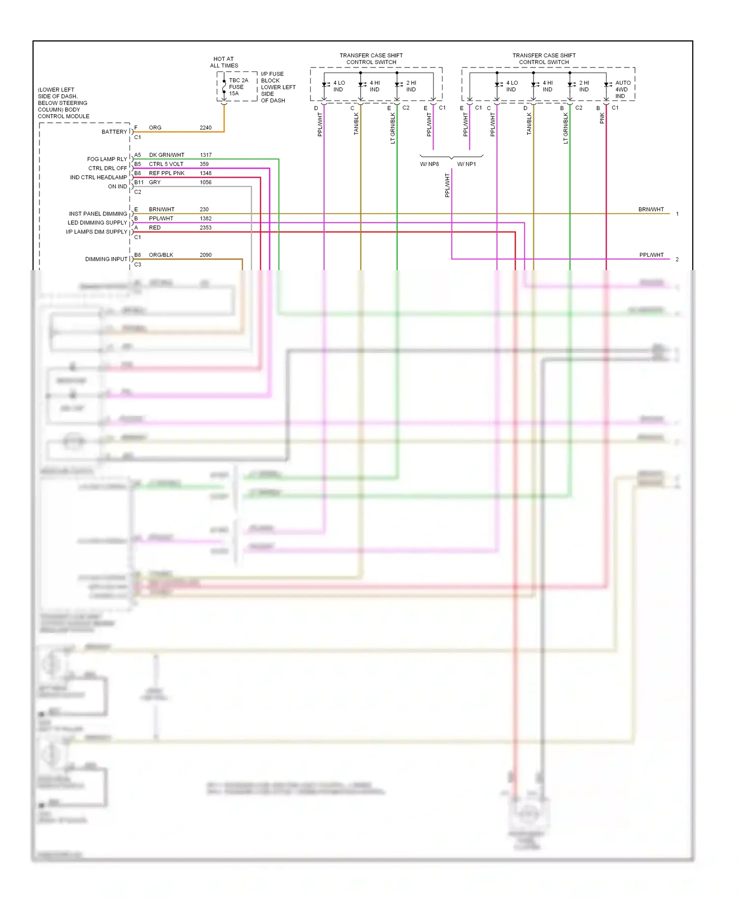 GMC Sierra 1500  (2000-2012) transfer case shift control switch wiring diagram  (4 of 35)