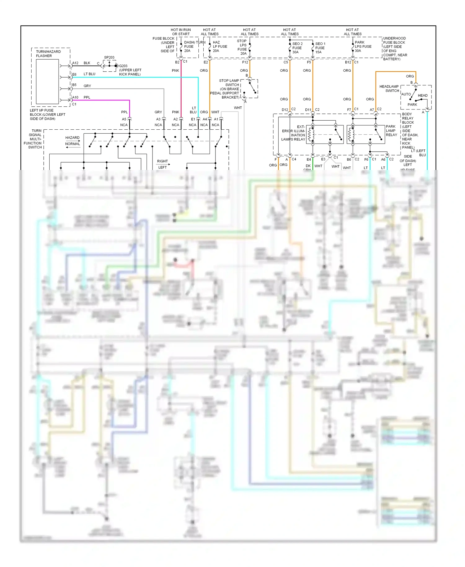 GMC Sierra 1500  (2000-2012) turn signal/ multi-function switch wiring diagram  (1 of 9)
