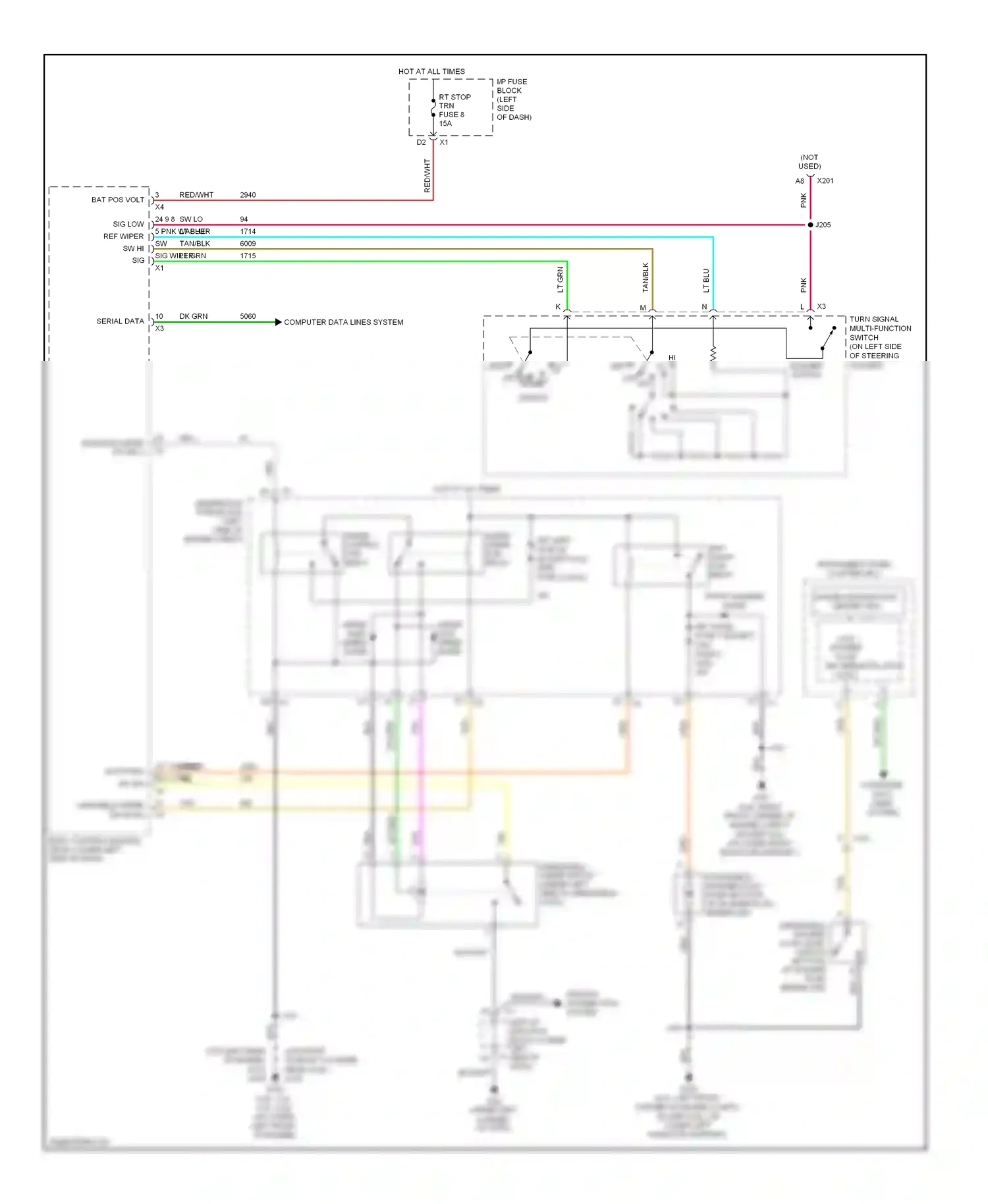GMC Sierra 1500  (2000-2012) turn signal/ multi-function switch wiring diagram  (9 of 9)