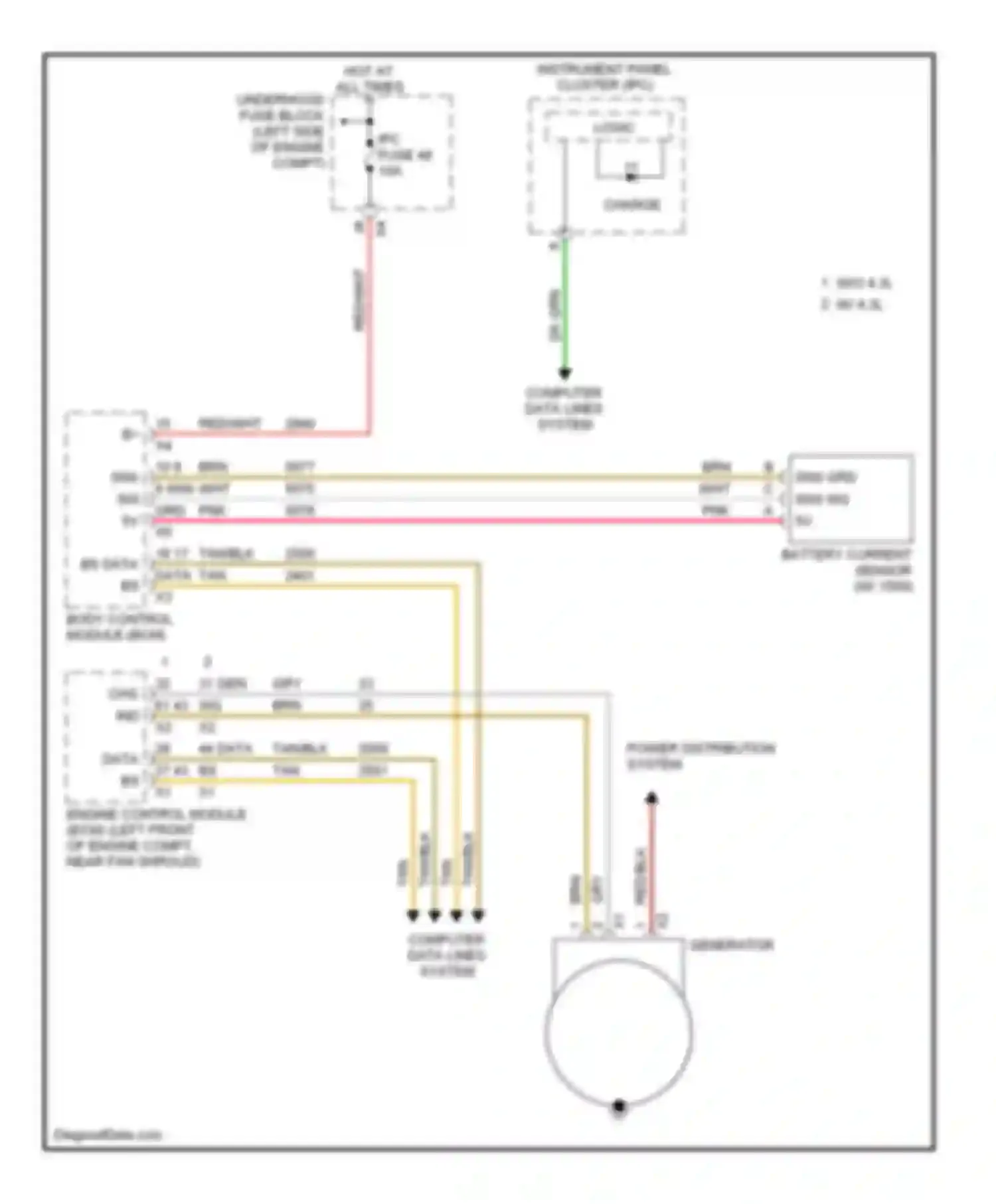 Sierra 2500 HD GMC  (2002-2012): Charging circuit, gasoline