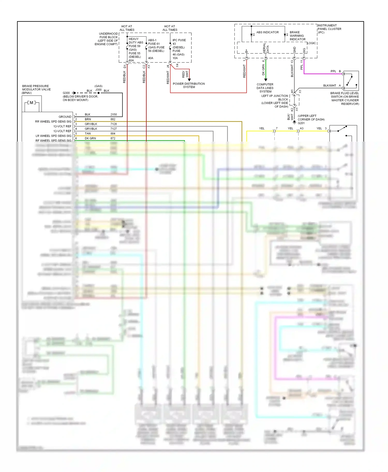 GMC Sierra 2500 HD  (2002-2012) 16 17 computer data bus + data bus - data lines system wiring diagram  (1 of 1)