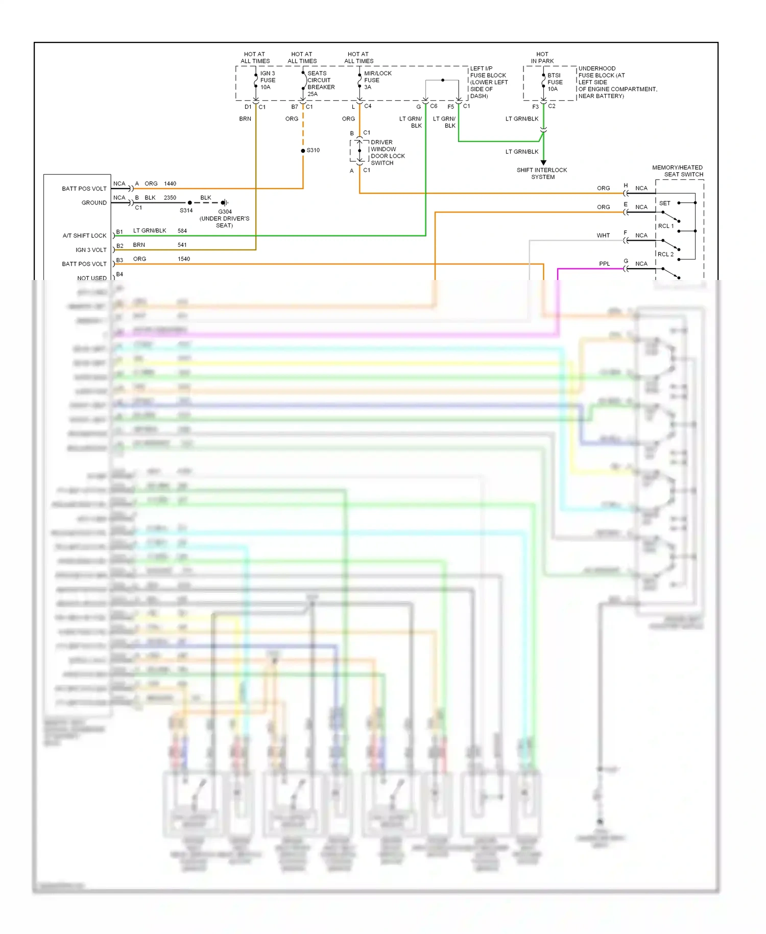 GMC Sierra 2500 HD  (2002-2012) shift interlock system wiring diagram  (1 of 1)