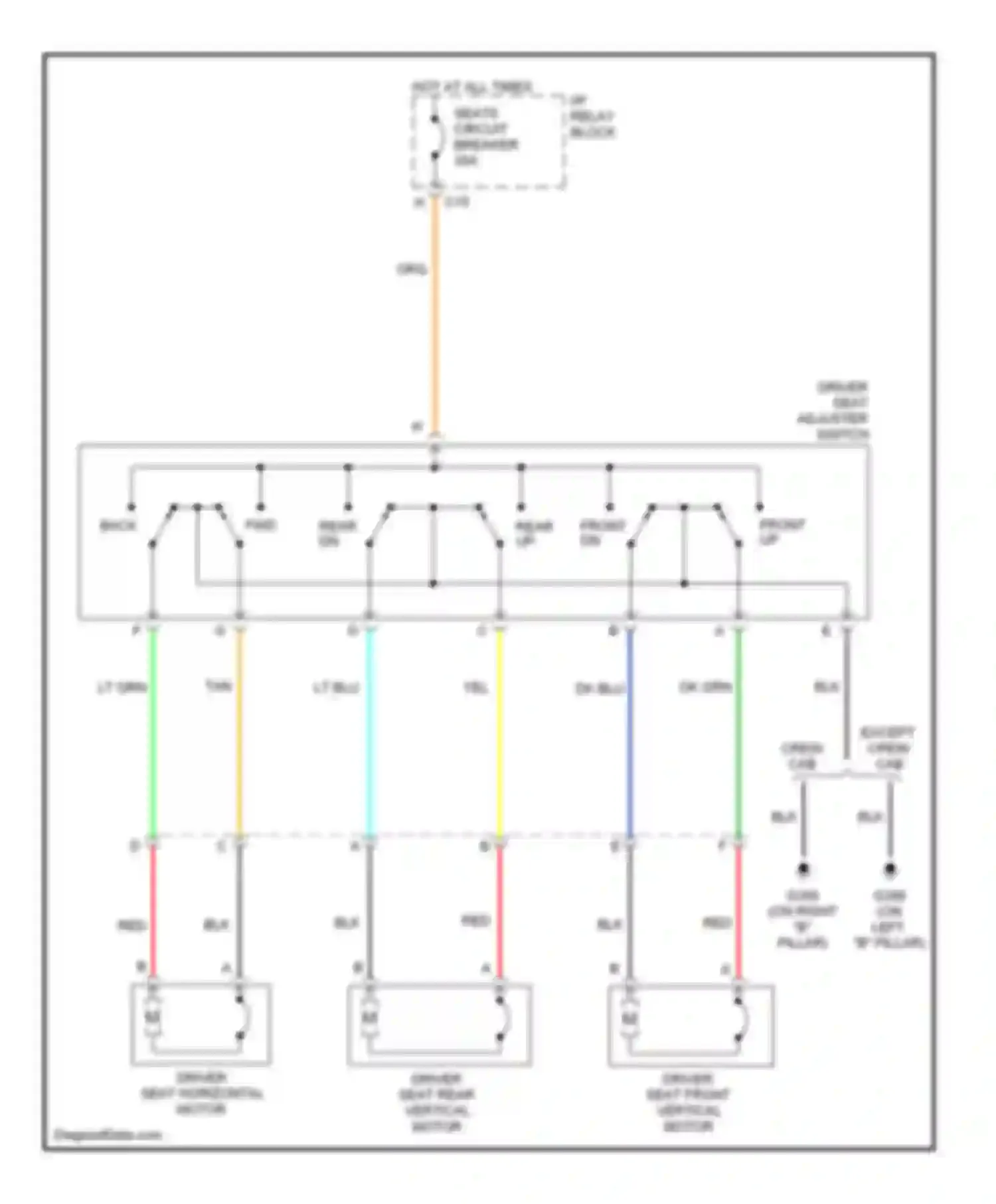 Wiring diagram seats circuit breaker for GMC Sierra 2500  (2000-2004) (1 of 7)