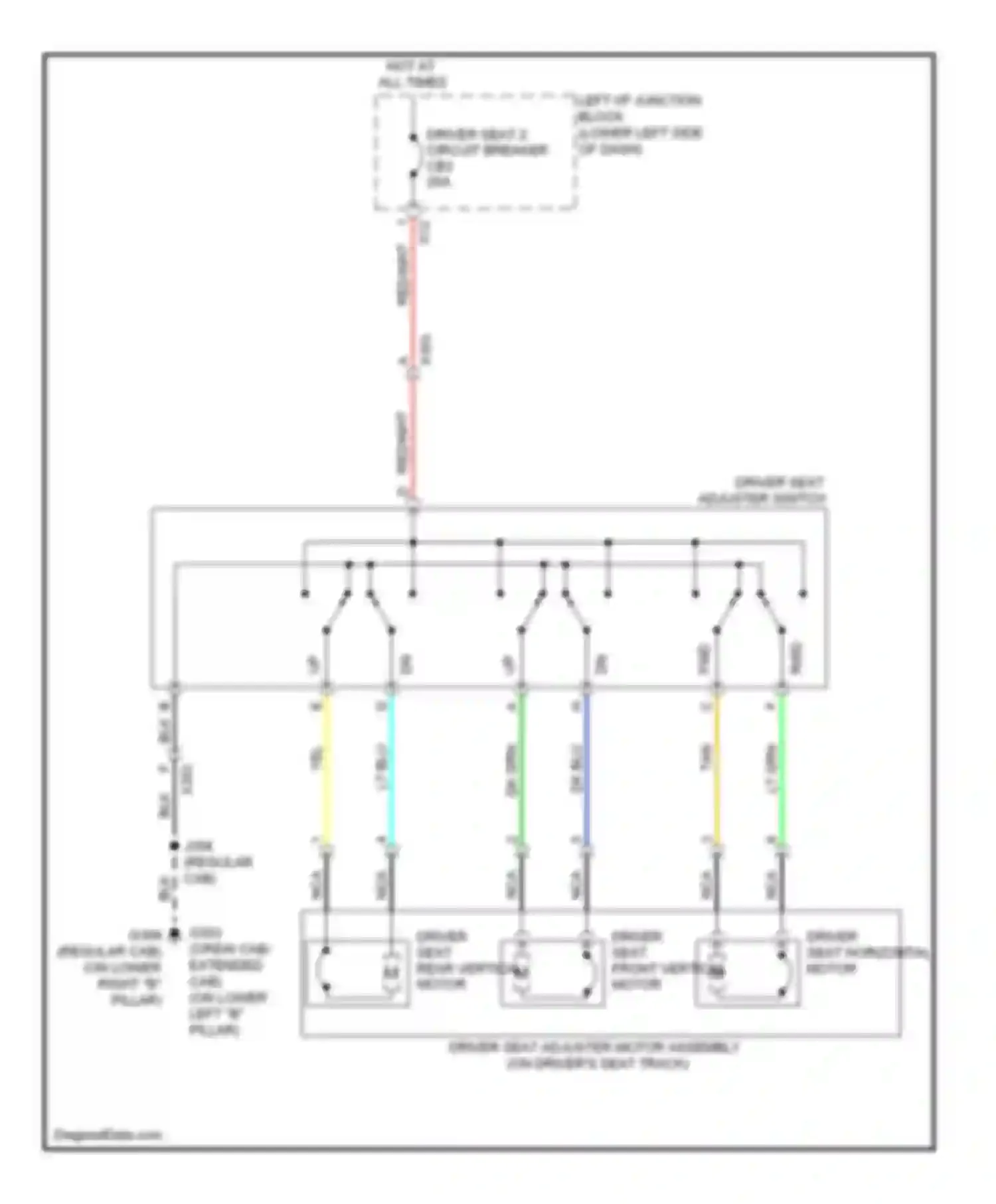 Sierra 3500 HD GMC  (2007-2012): Driver power seat circuit