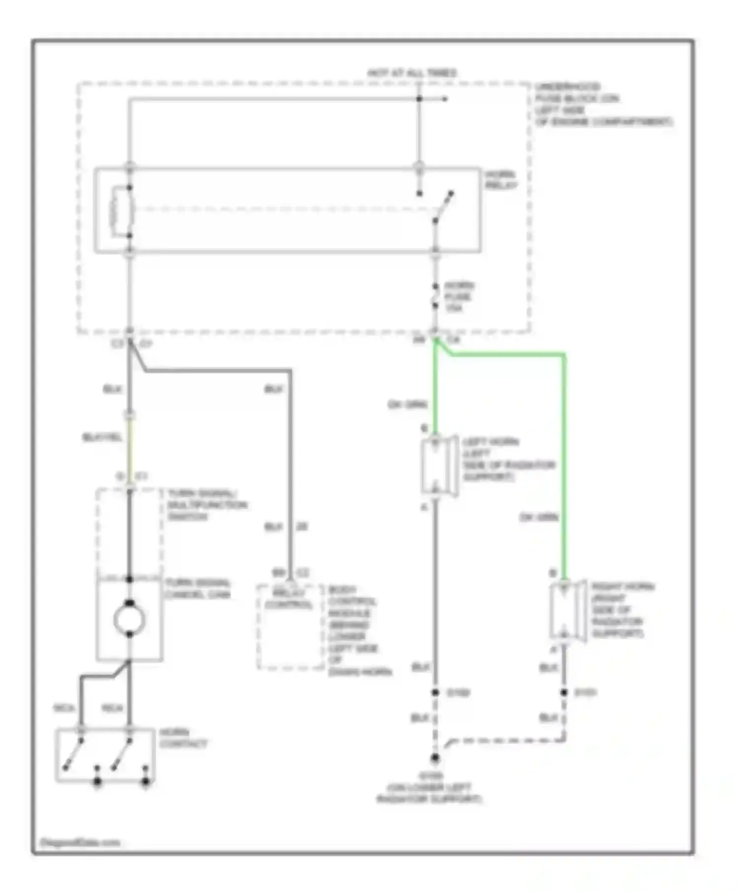Sierra 3500 GMC  (2002-2006): Horn circuit