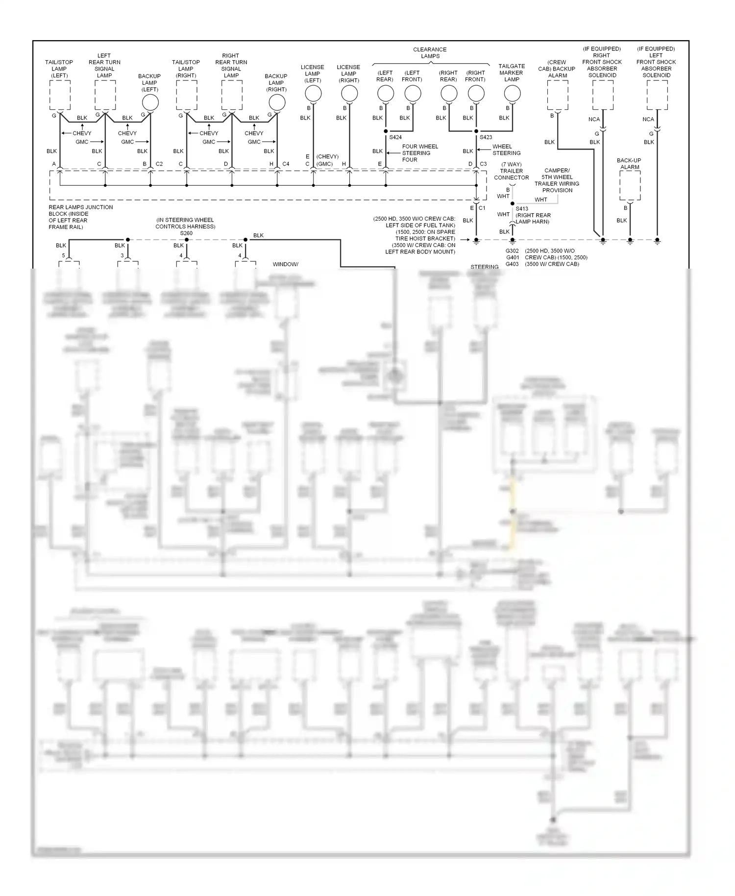 GMC Sierra 3500  (2002-2006) multi- traction function control accessory switch switch wiring diagram  (1 of 2)