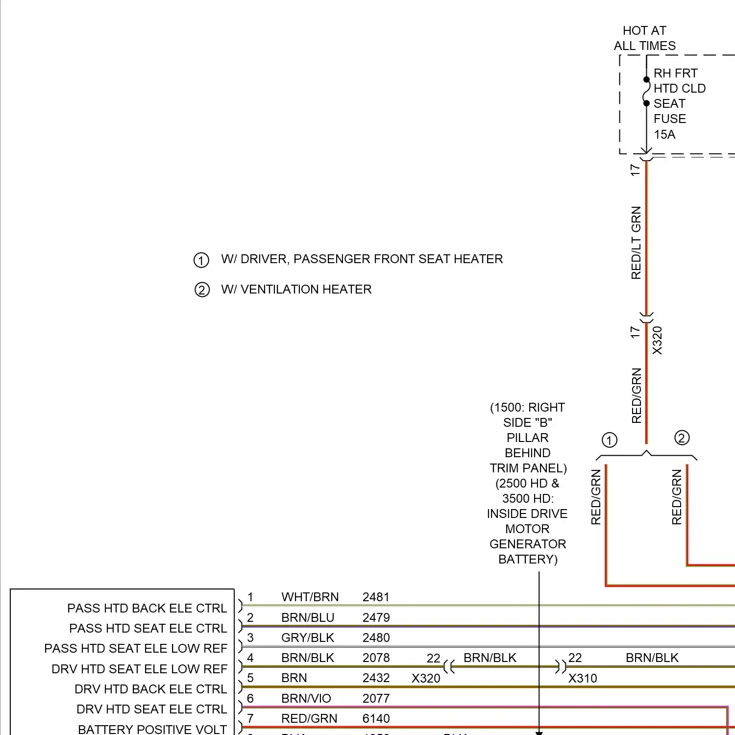 demo - Heated seats circuit (1 of 2) Heated seats circuit (1 of 2)