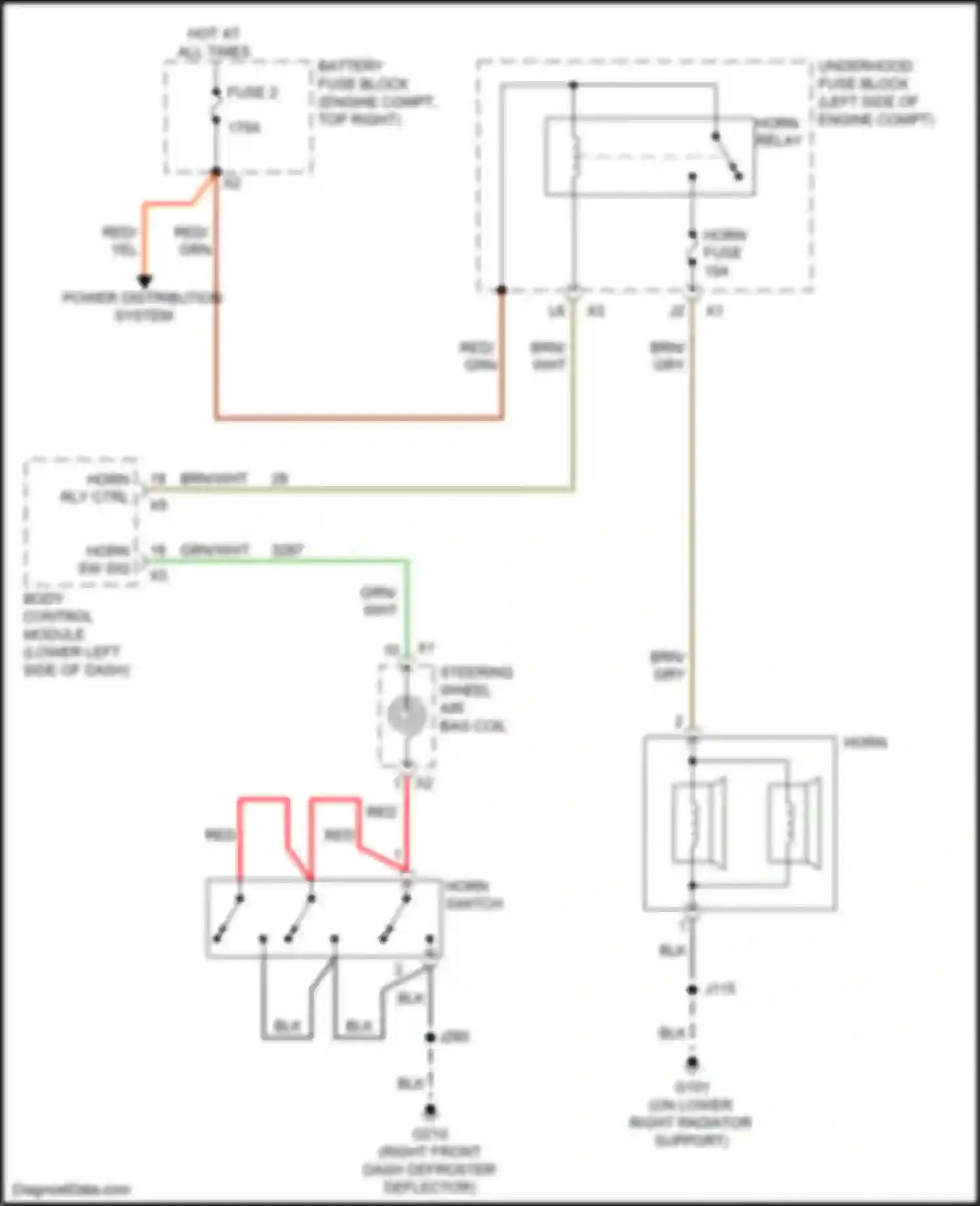 Wiring diagram underhood fuse block for GMC Sierra III facelift (2015-2018) (9 of 56)