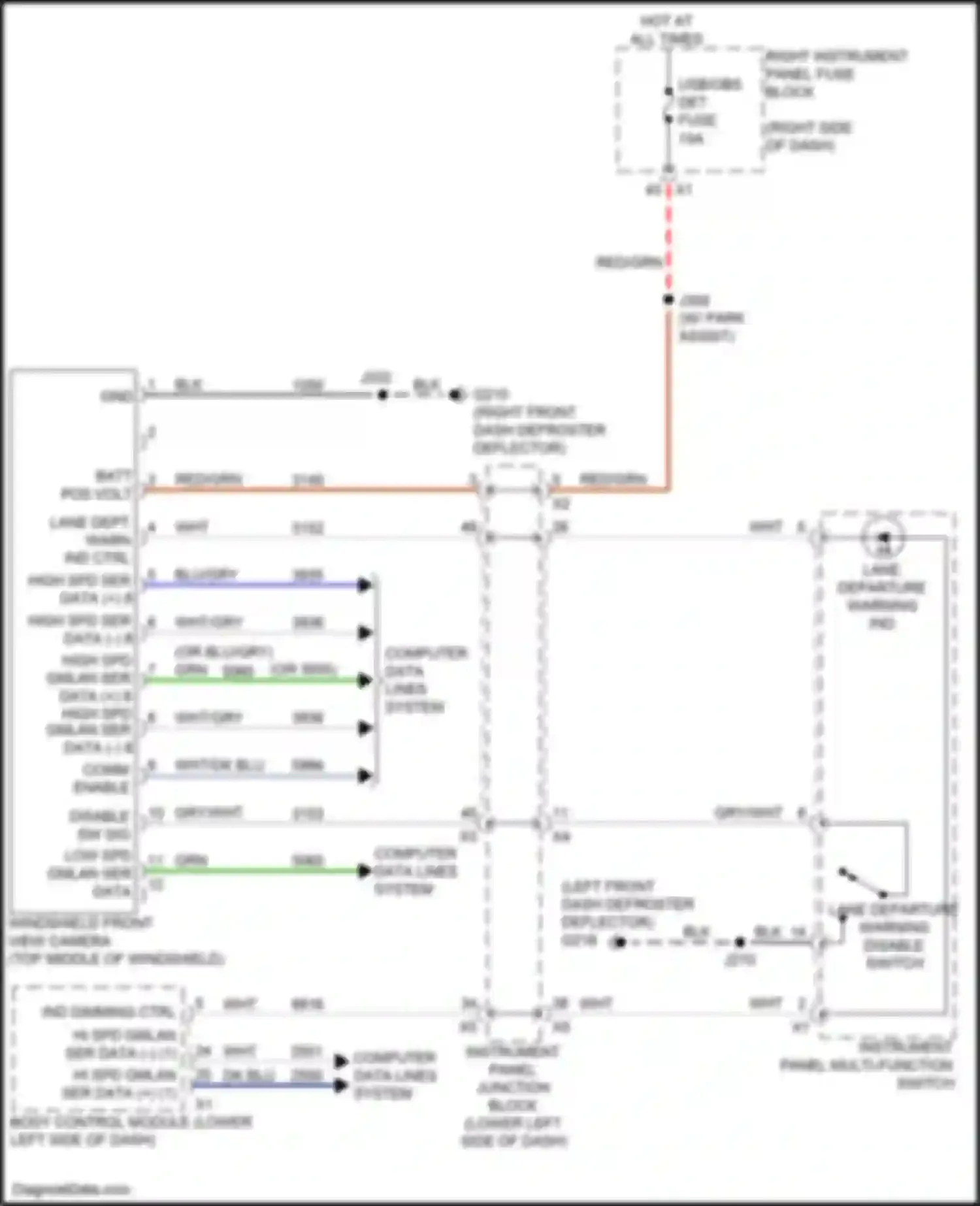 Wiring diagram windshield front view camera for GMC Sierra III facelift (2015-2018) (9 of 10)