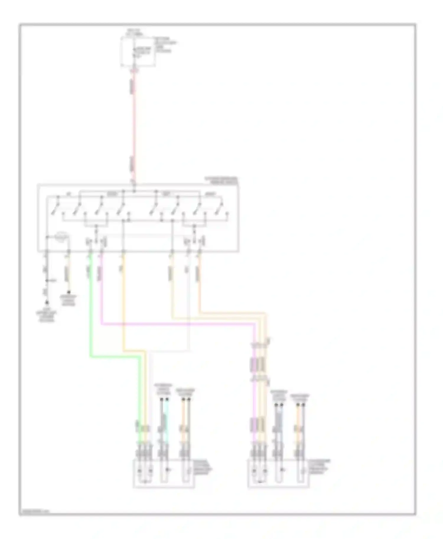 Sierra GMC III (2013-2015): Power mirrors circuit, without power folding mirror