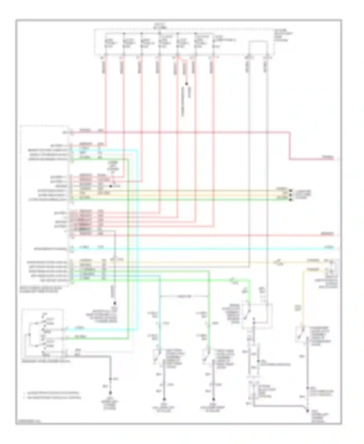 Sierra GMC III (2013-2015): Warning systems circuit, with bucket seats & power mirrors (1 of 2)