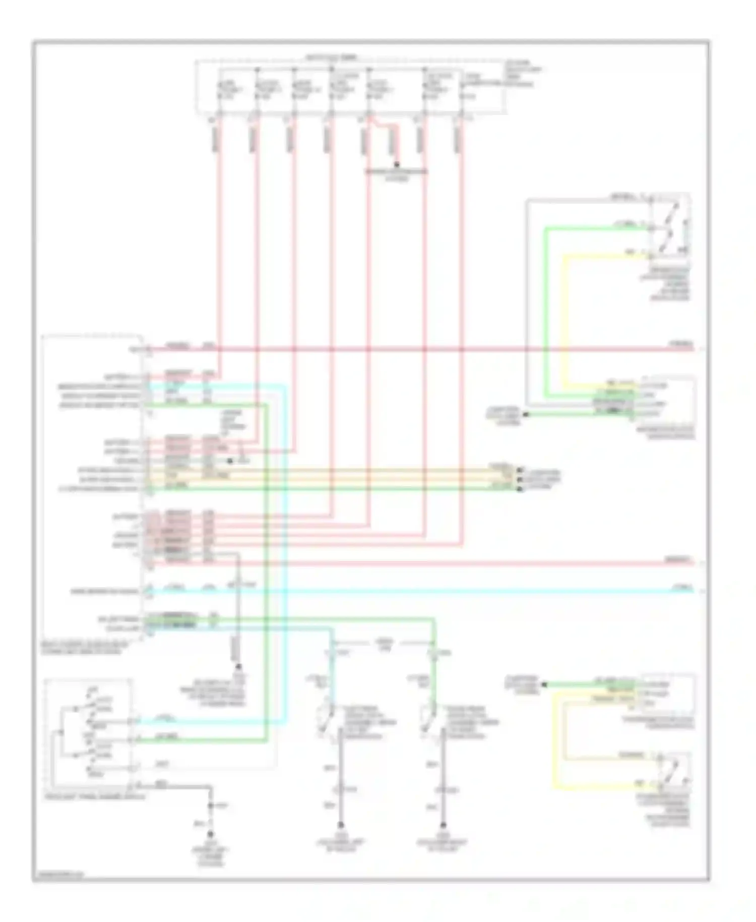 Sierra GMC III (2013-2015): Warning systems circuit, without bucket seats & power mirrors (1 of 2)