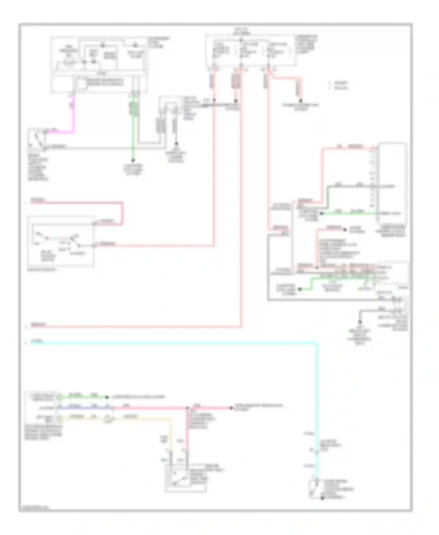 Sierra GMC III (2013-2015): Warning systems circuit, without bucket seats & power mirrors (2 of 2)