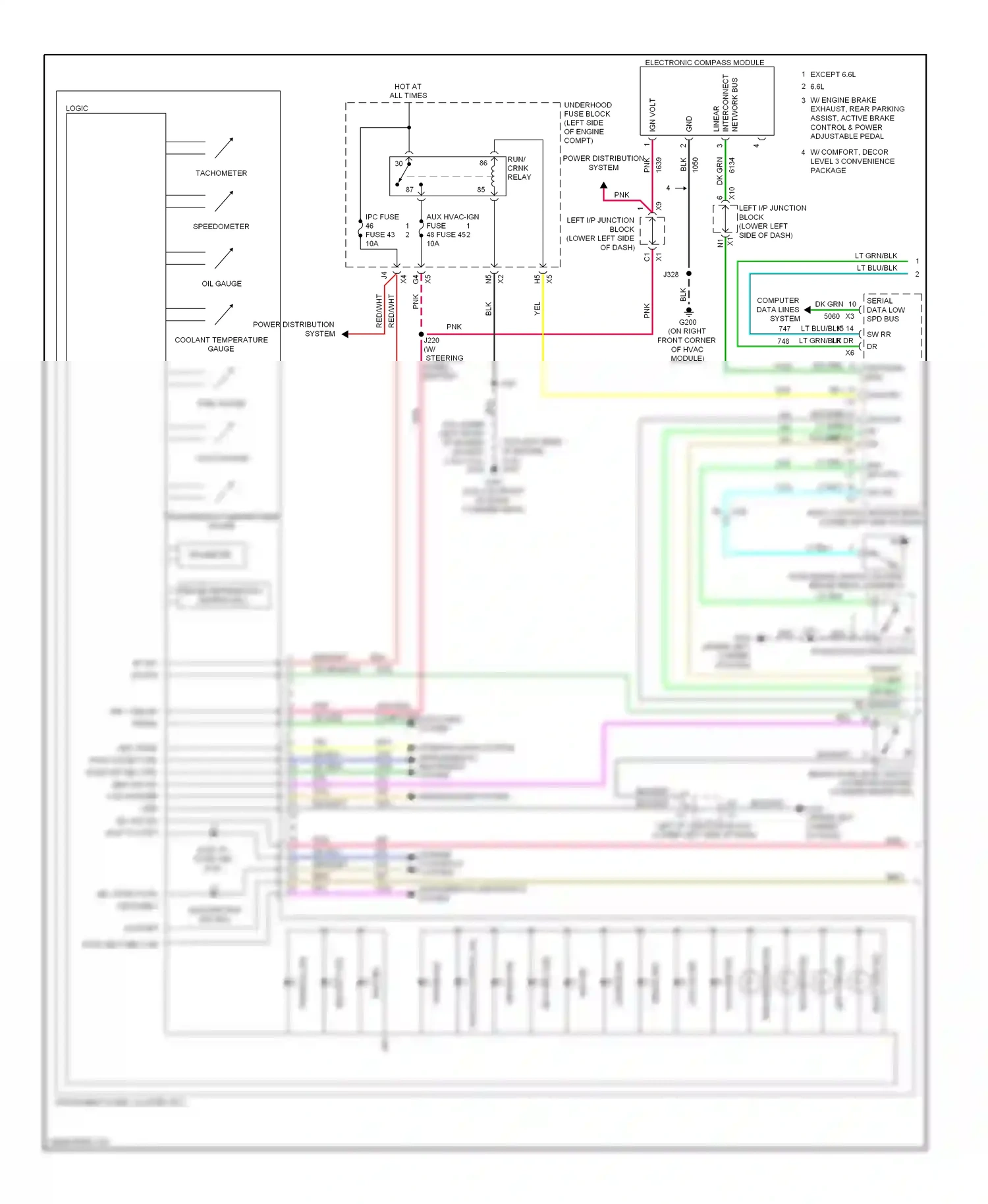 GMC Sierra III (2013-2015) electronic compass module wiring diagram  (3 of 3)