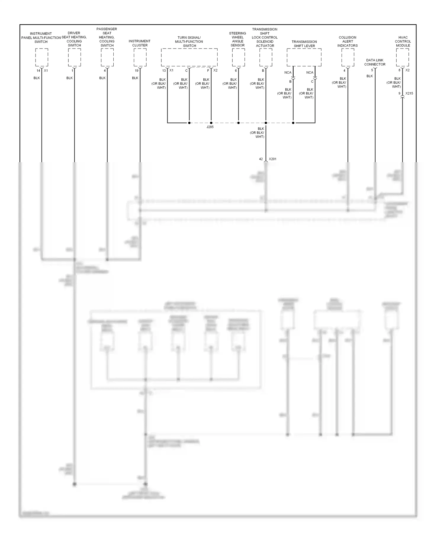 GMC Sierra III (2013-2015) instrument panel multi- function switch wiring diagram  (4 of 5)