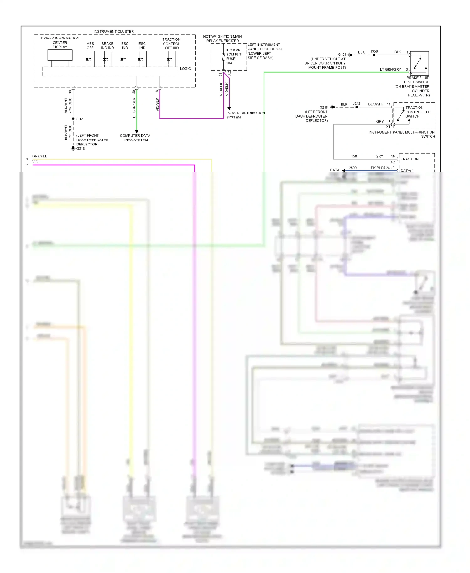 GMC Sierra III (2013-2015) instrument panel multi- function switch wiring diagram  (1 of 5)