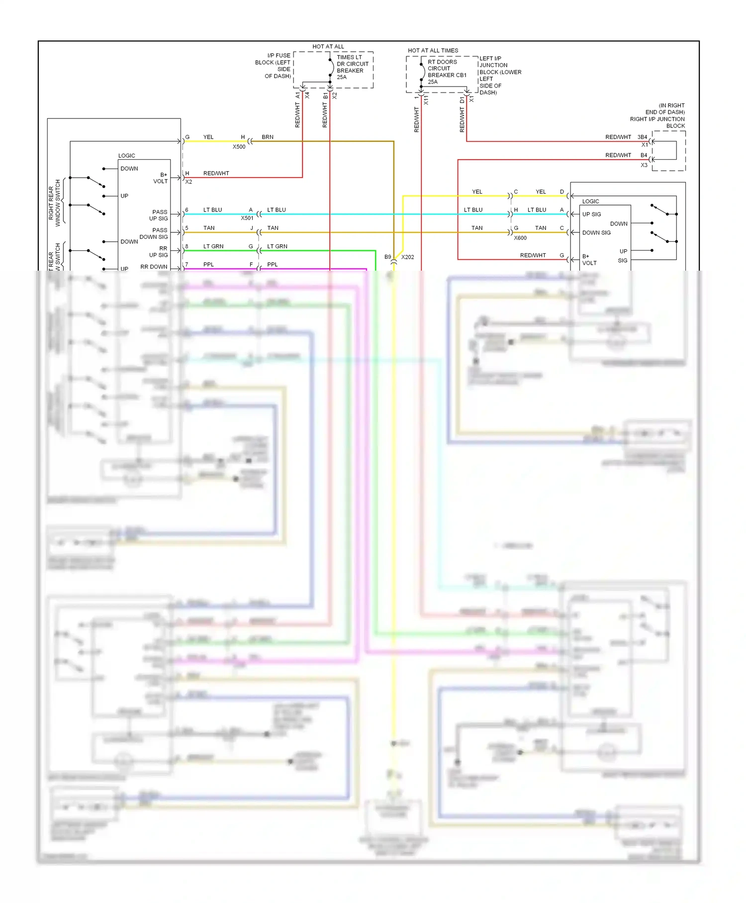 GMC Sierra III (2013-2015) left front window switch wiring diagram  (1 of 2)