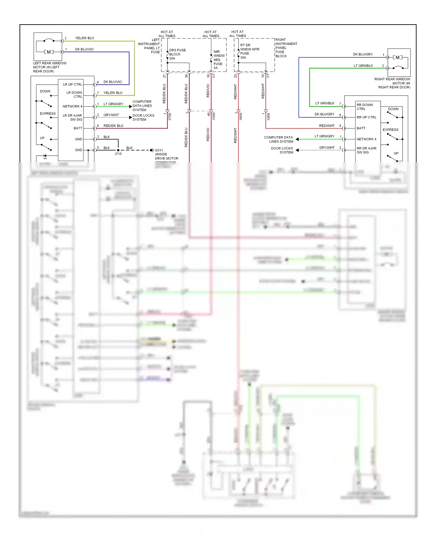 GMC Sierra III (2013-2015) window switch left front wiring diagram  (1 of 1)