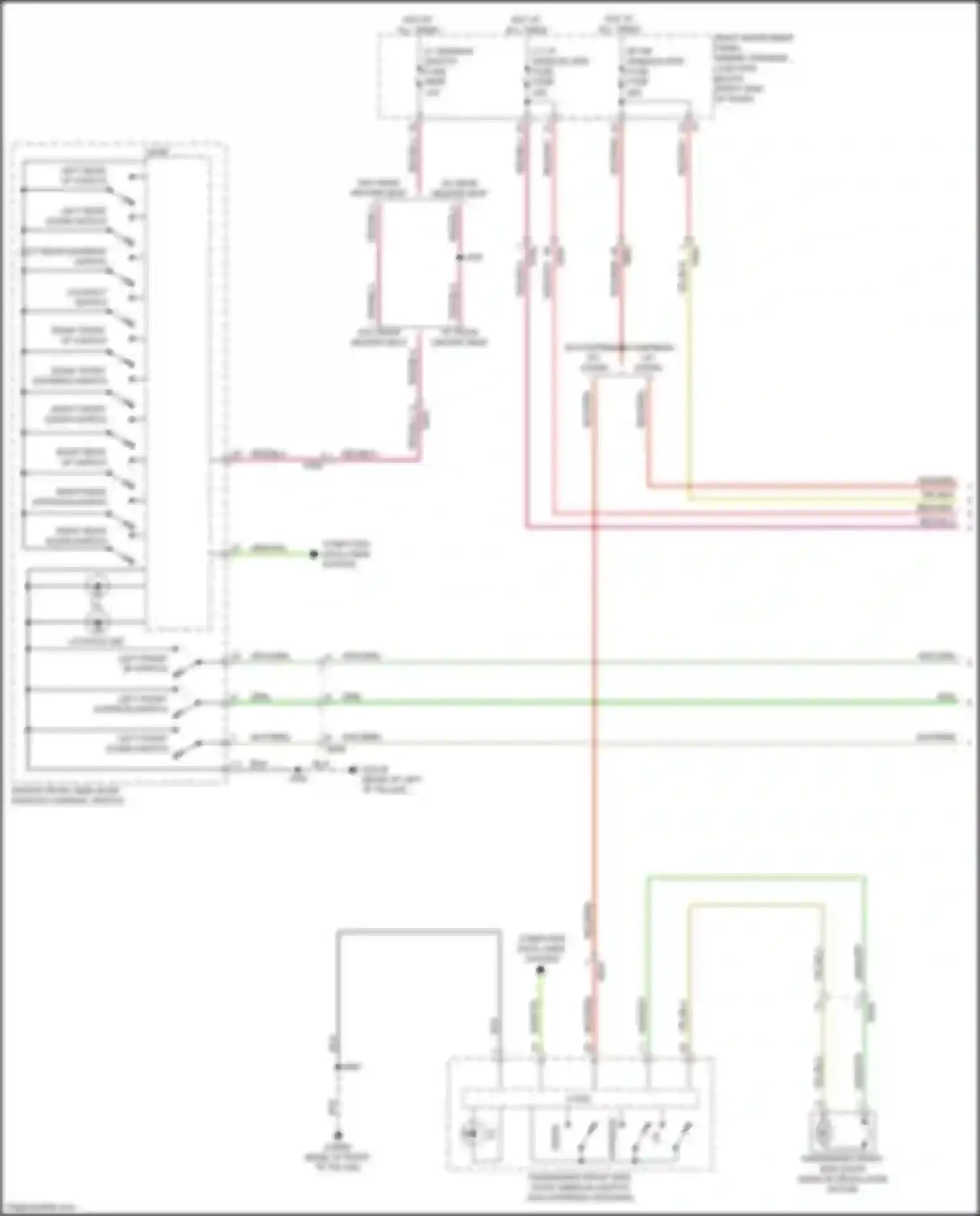 Sierra GMC IV facelift (2022-2024): Power windows circuit (1 of 2)