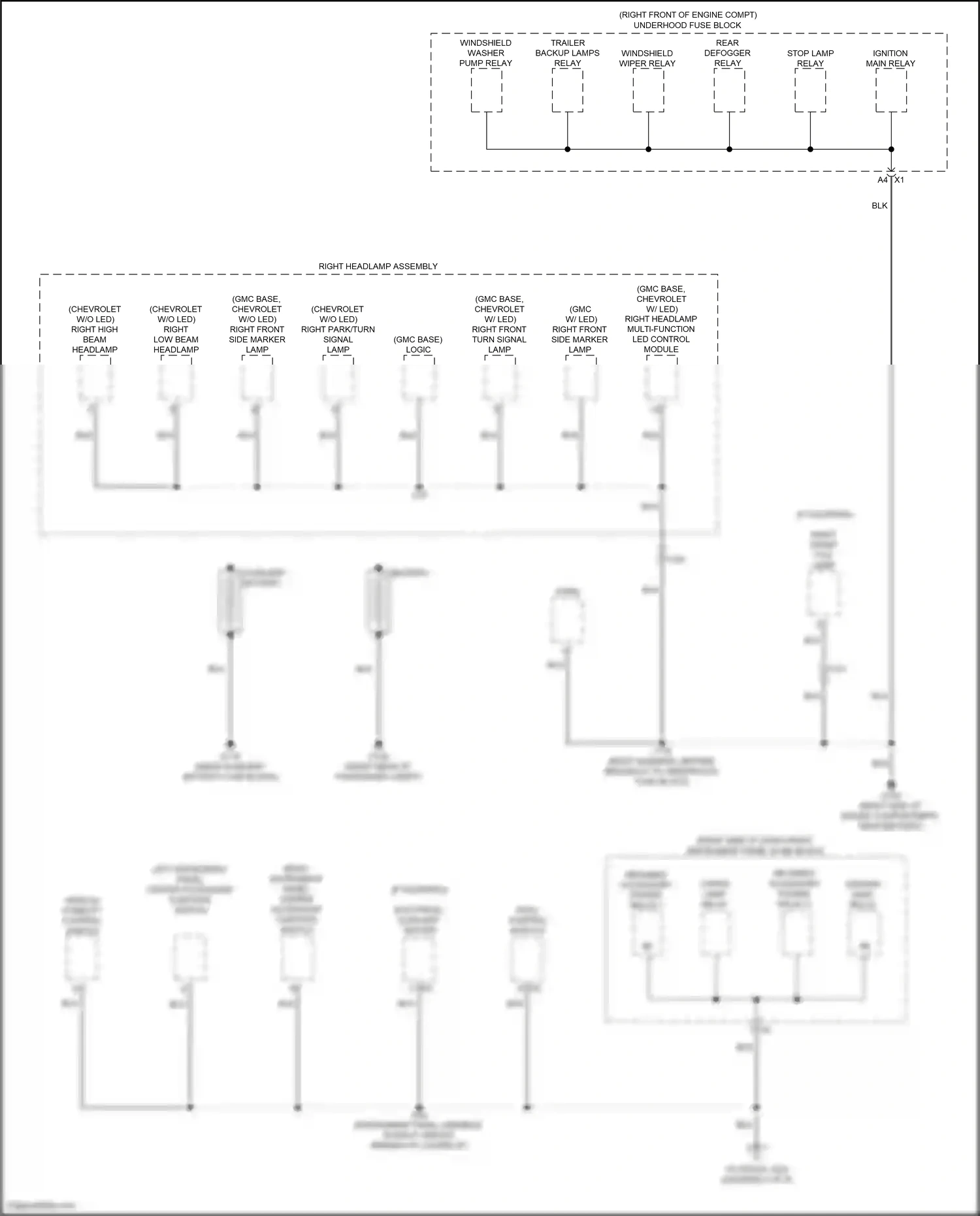 GMC Sierra IV (2018-2022) right headlamp multi-function led control module wiring diagram  (3 of 6)
