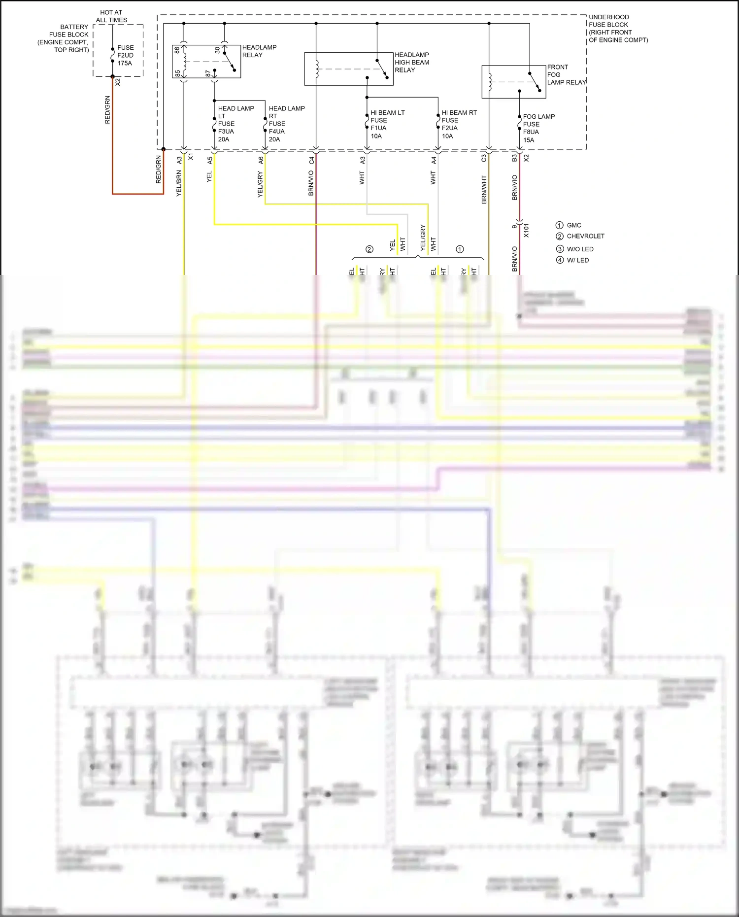 GMC Sierra IV (2018-2022) right headlamp multi-function led control module wiring diagram  (4 of 6)