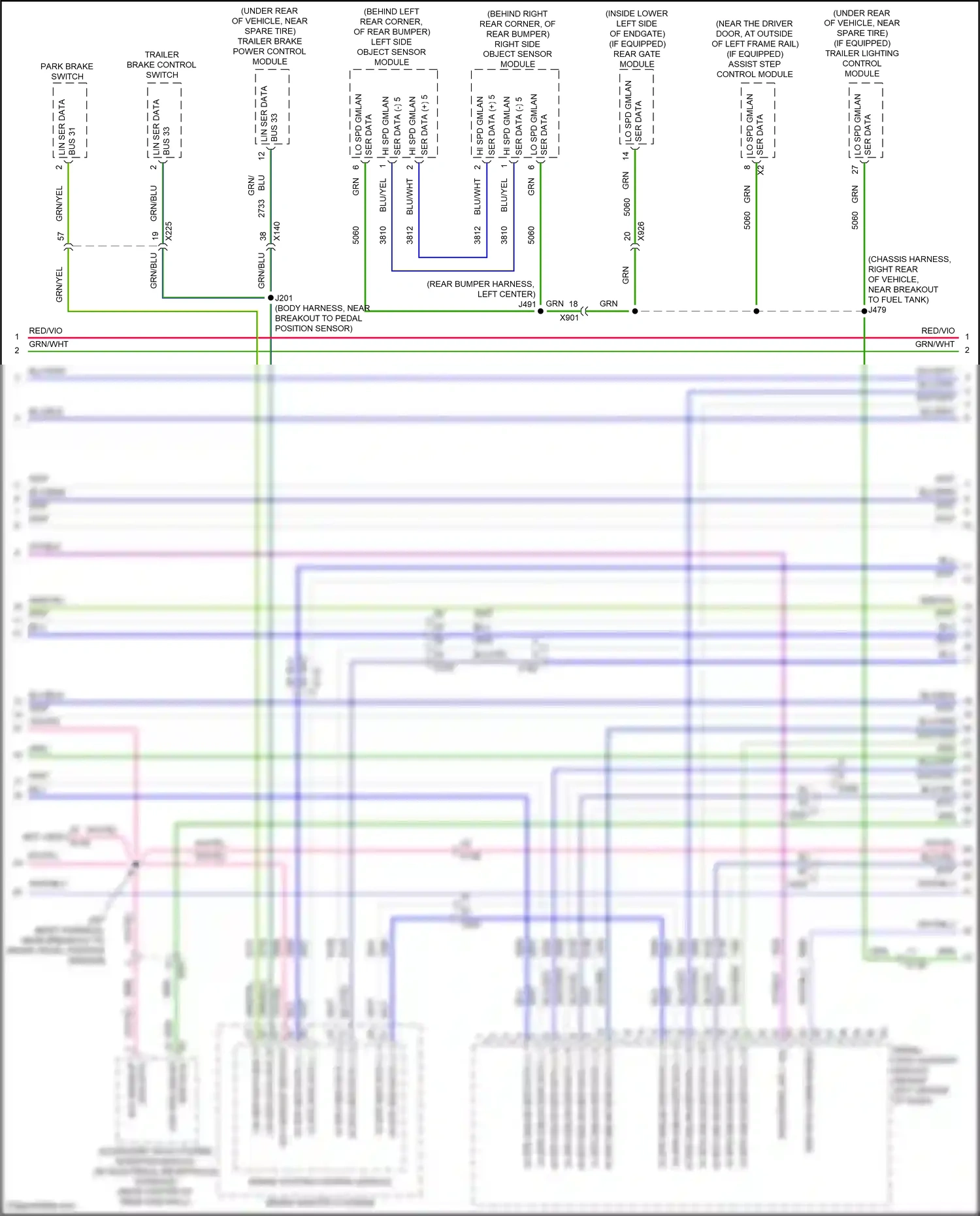 GMC Sierra IV (2018-2022) serial data gateway module wiring diagram  (3 of 6)