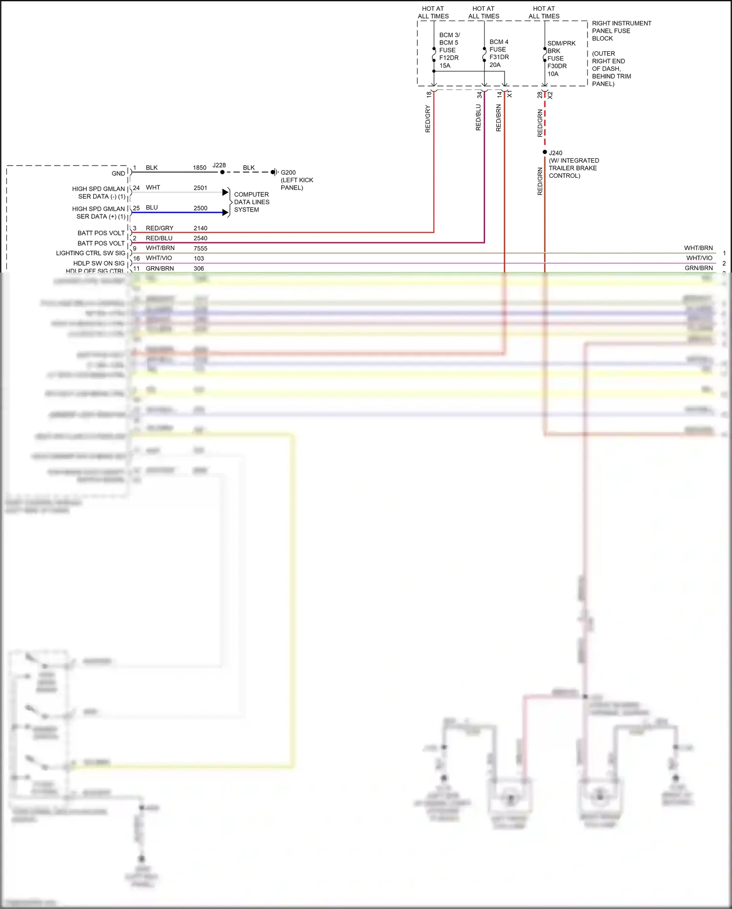 GMC Sierra IV (2018-2022) turn signal/ multi-function switch wiring diagram  (4 of 8)
