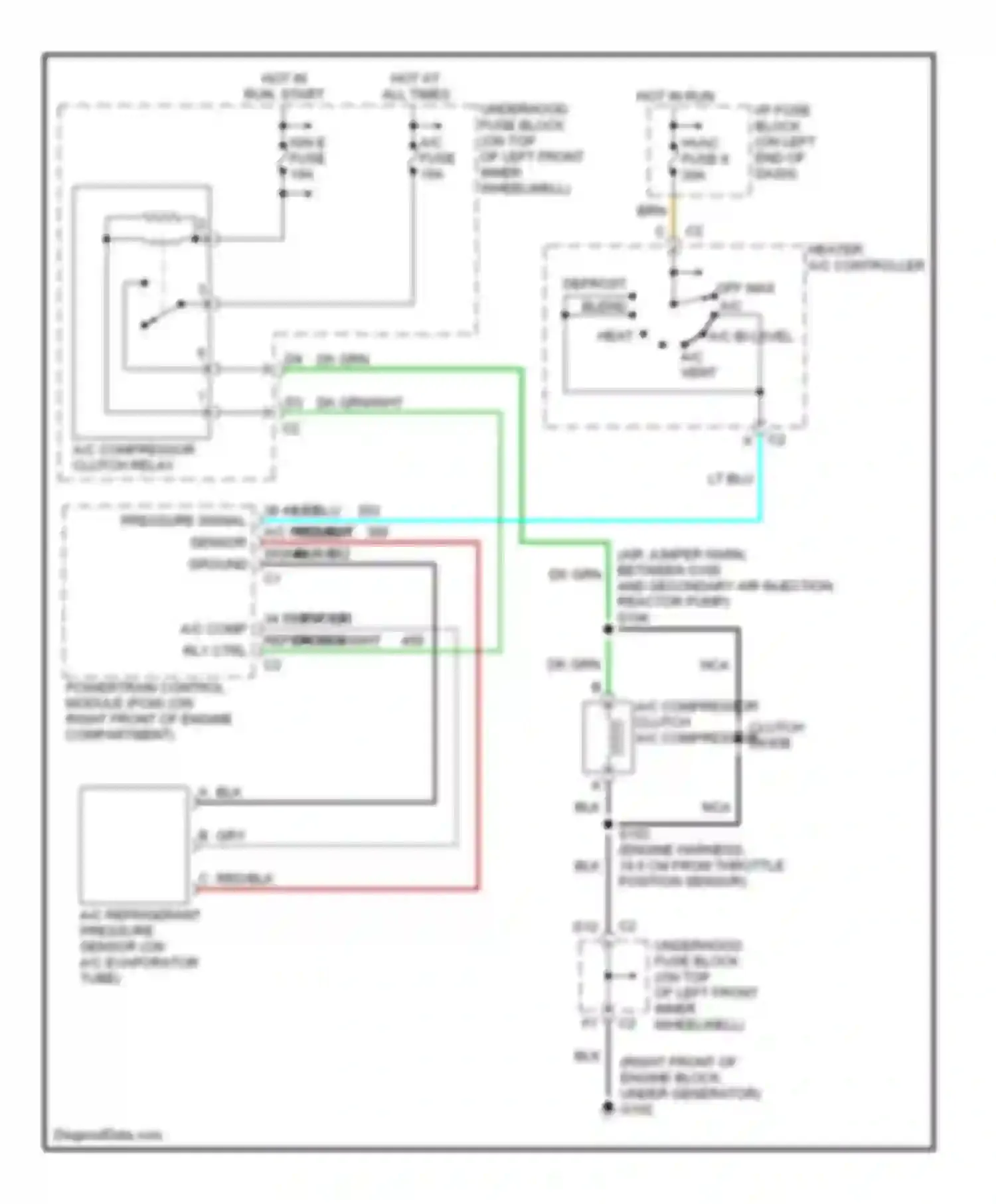 Sonoma GMC II (1994-2004): 2.2l vin 4, compressor circuit