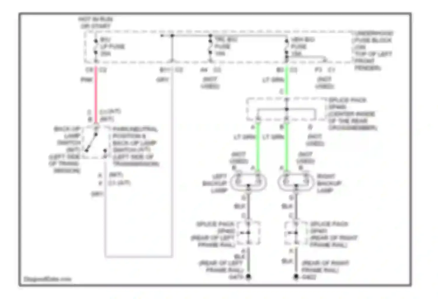 Sonoma GMC II (1994-2004): Back-up lamps circuit