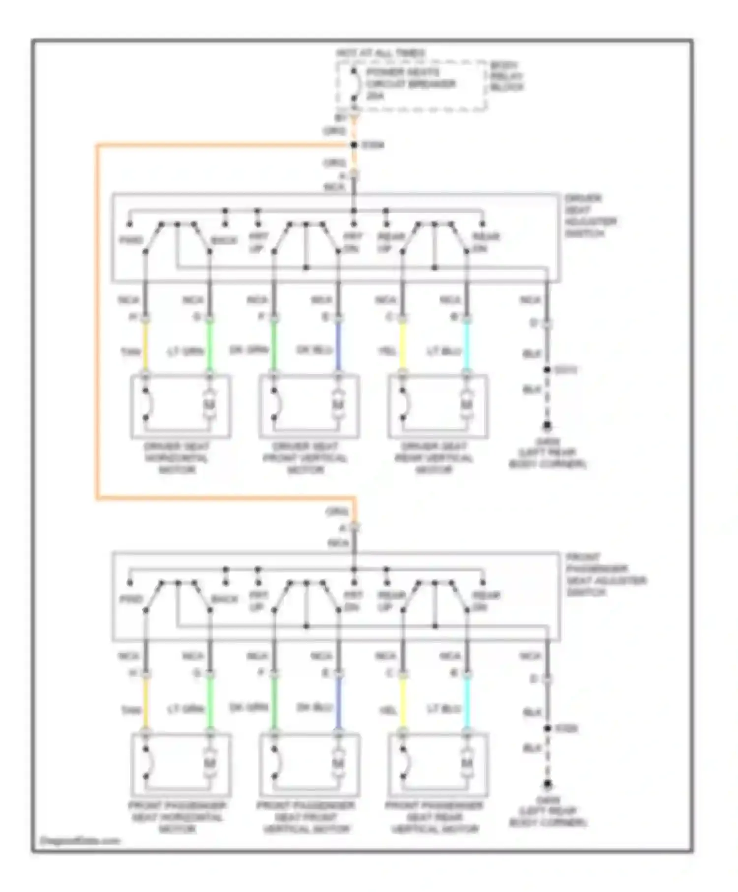 Sonoma GMC II (1994-2004): 6-way power seat circuit