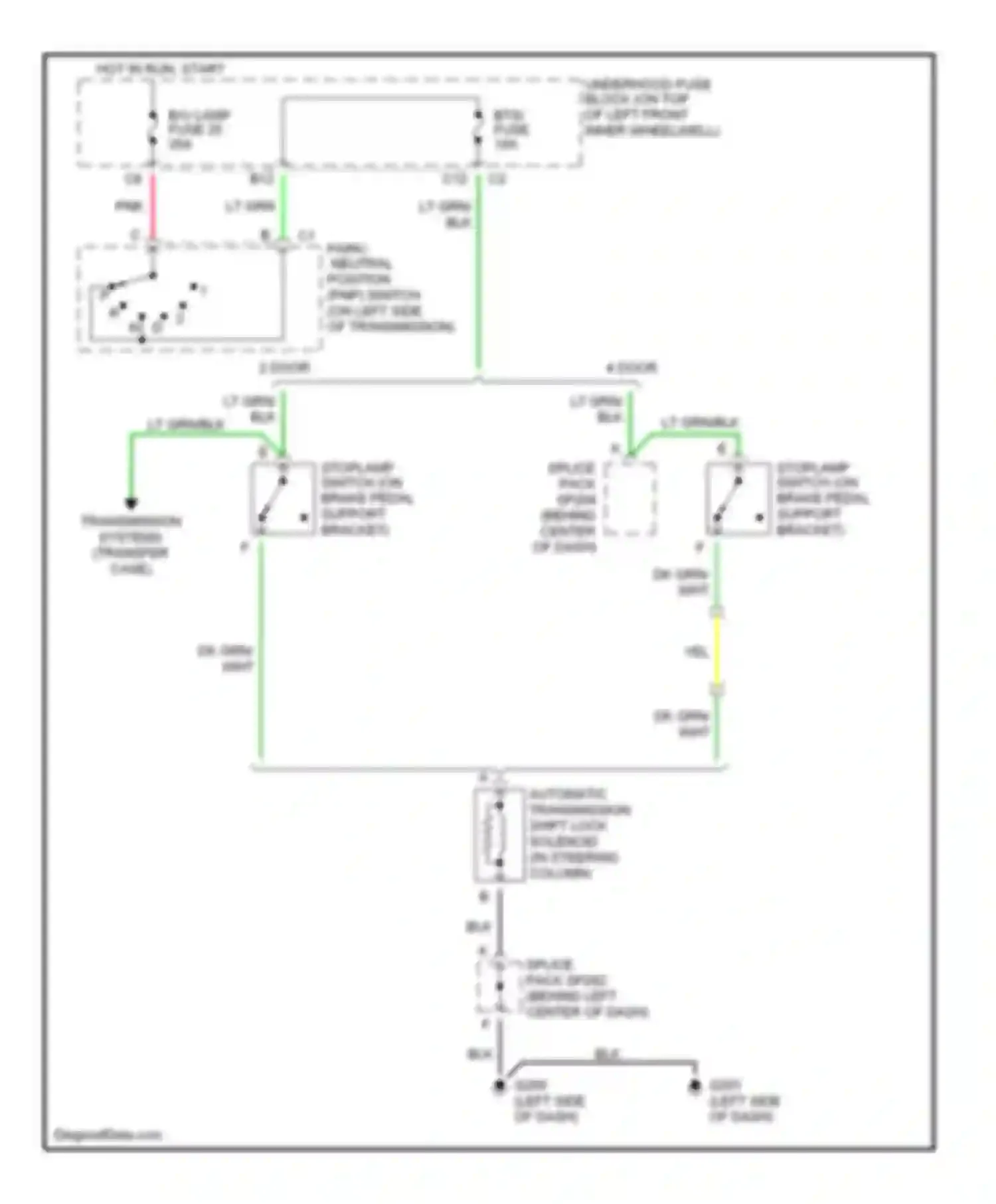 Sonoma GMC II (1994-2004): Shift interlock circuit