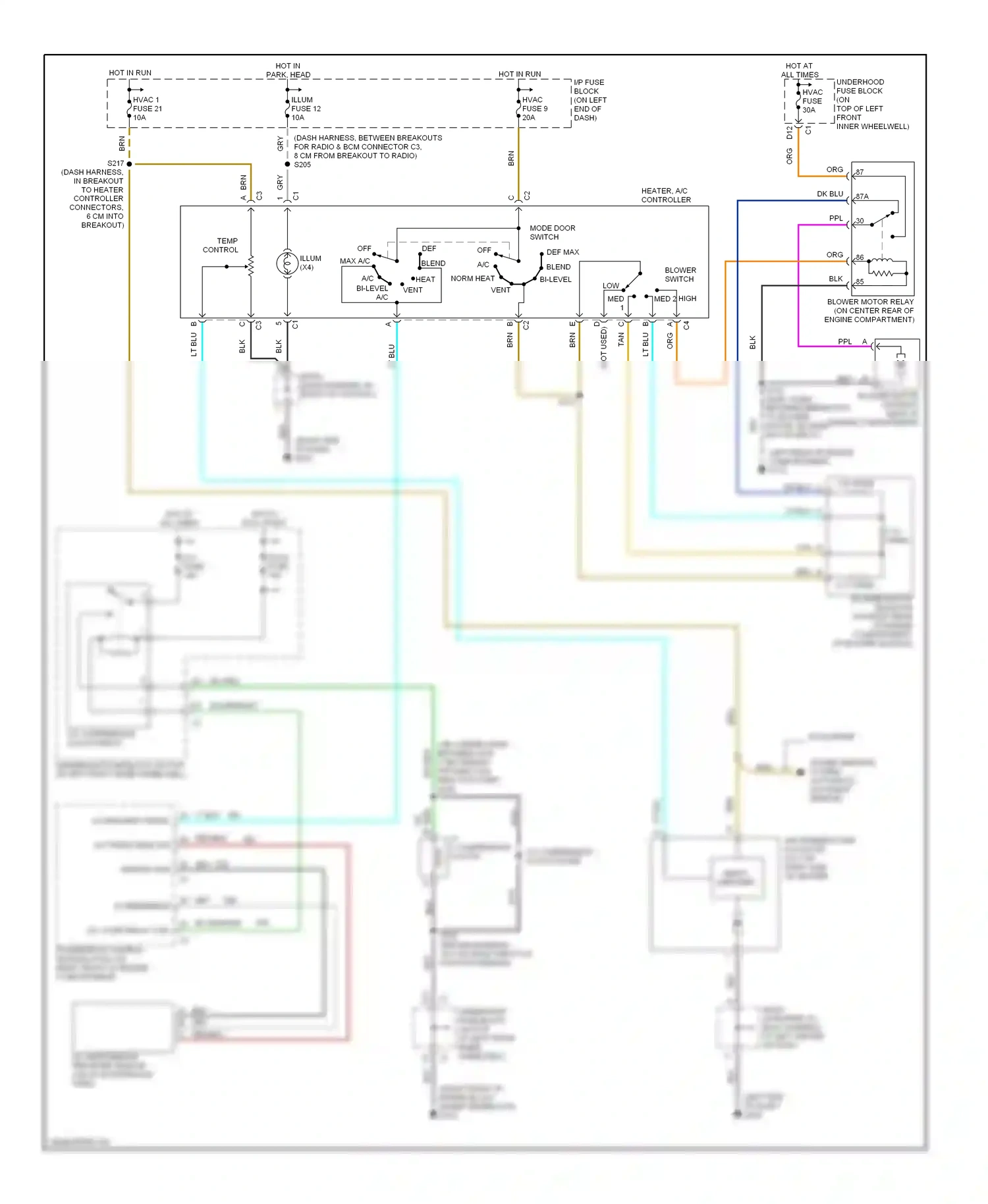 GMC Sonoma II (1994-2004) a/c comp relay ctrl wiring diagram  (1 of 2)