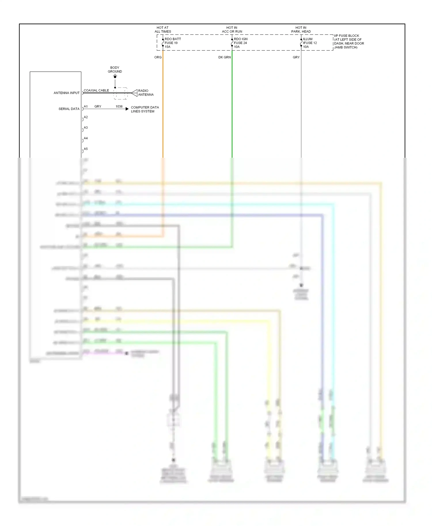 GMC Sonoma II (1994-2004) coaxial cable antenna input wiring diagram  (1 of 2)