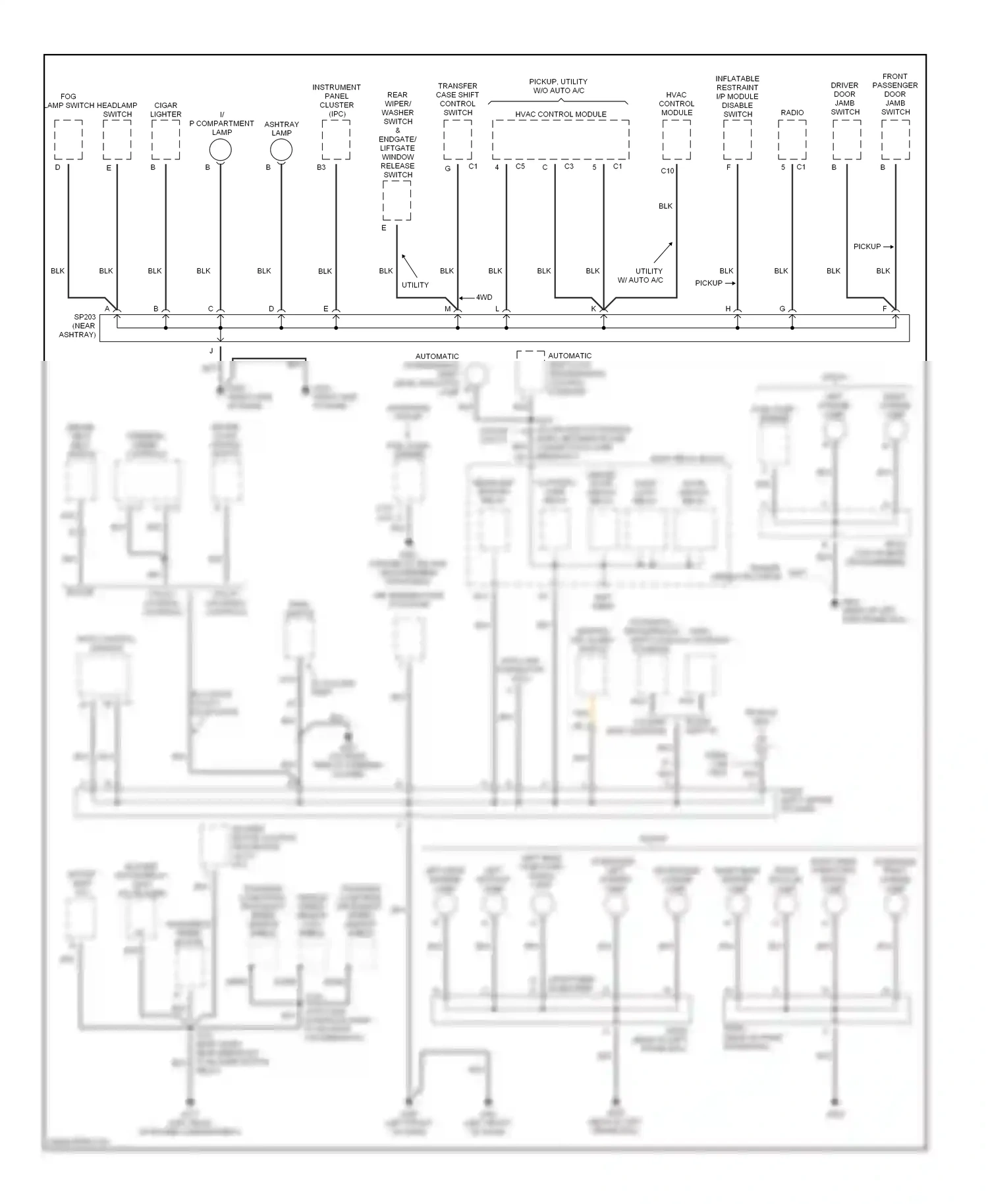 GMC Sonoma II (1994-2004) inflatable restraint i/p module disable switch wiring diagram  (1 of 2)
