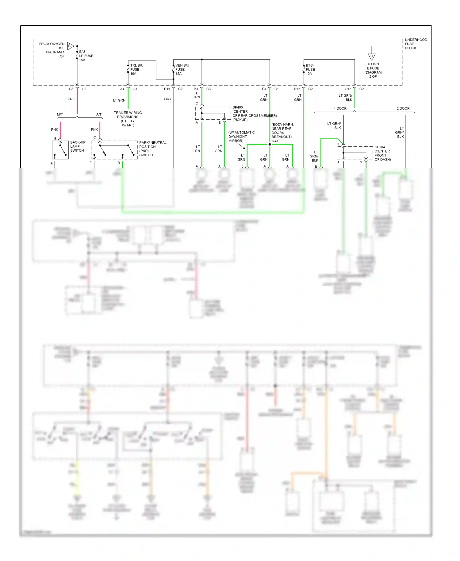 GMC Sonoma II (1994-2004) multi- function switch wiring diagram  (2 of 3)