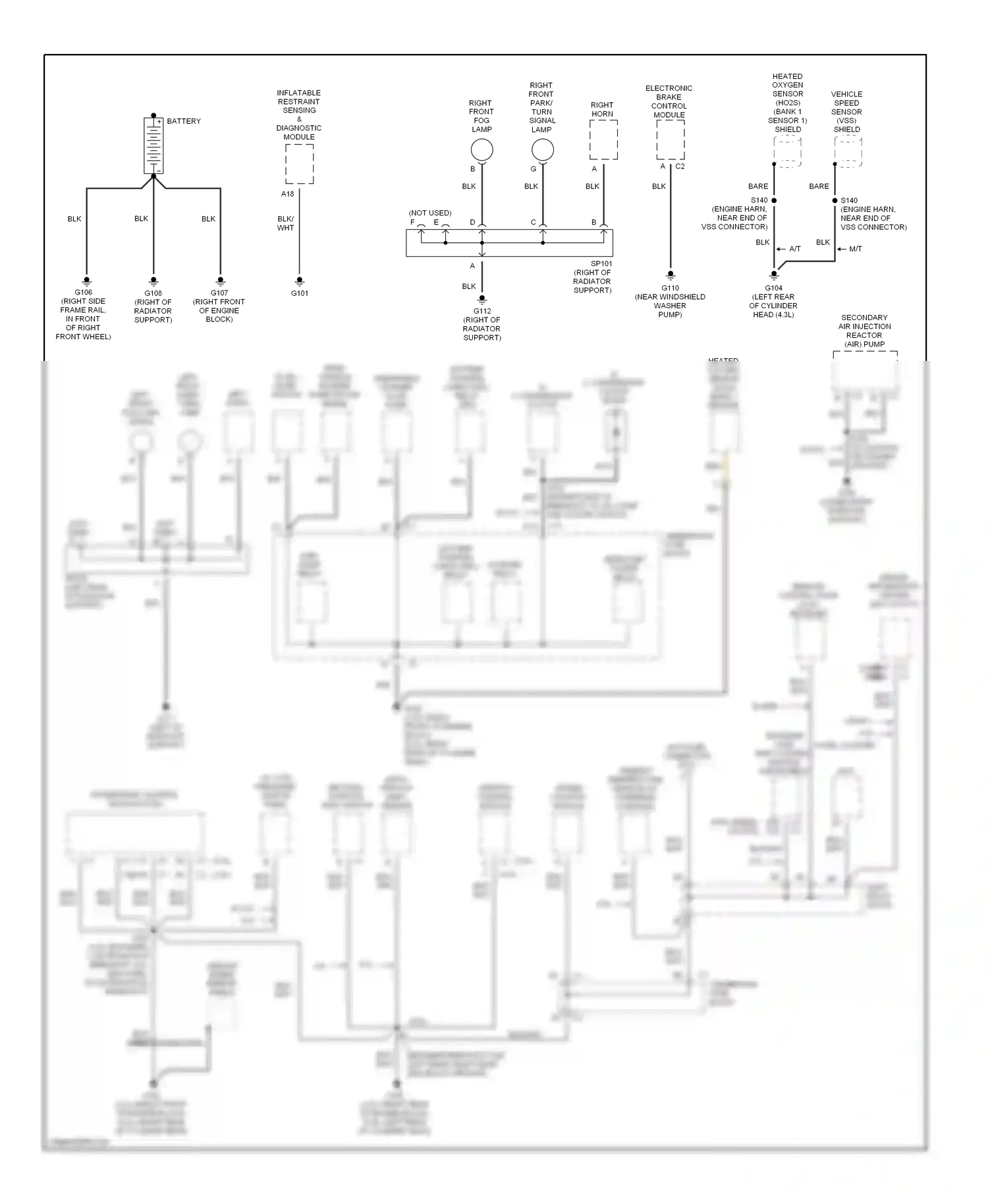 GMC Sonoma II (1994-2004) right front park/ turn wiring diagram  (1 of 1)
