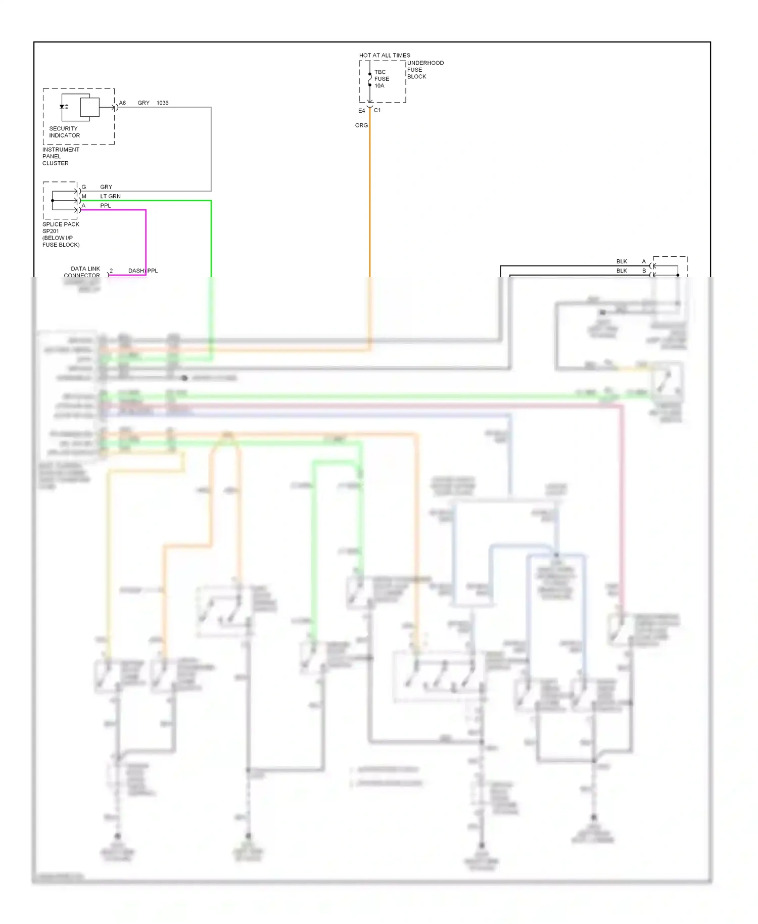 GMC Sonoma II (1994-2004) security indicator wiring diagram  (1 of 1)