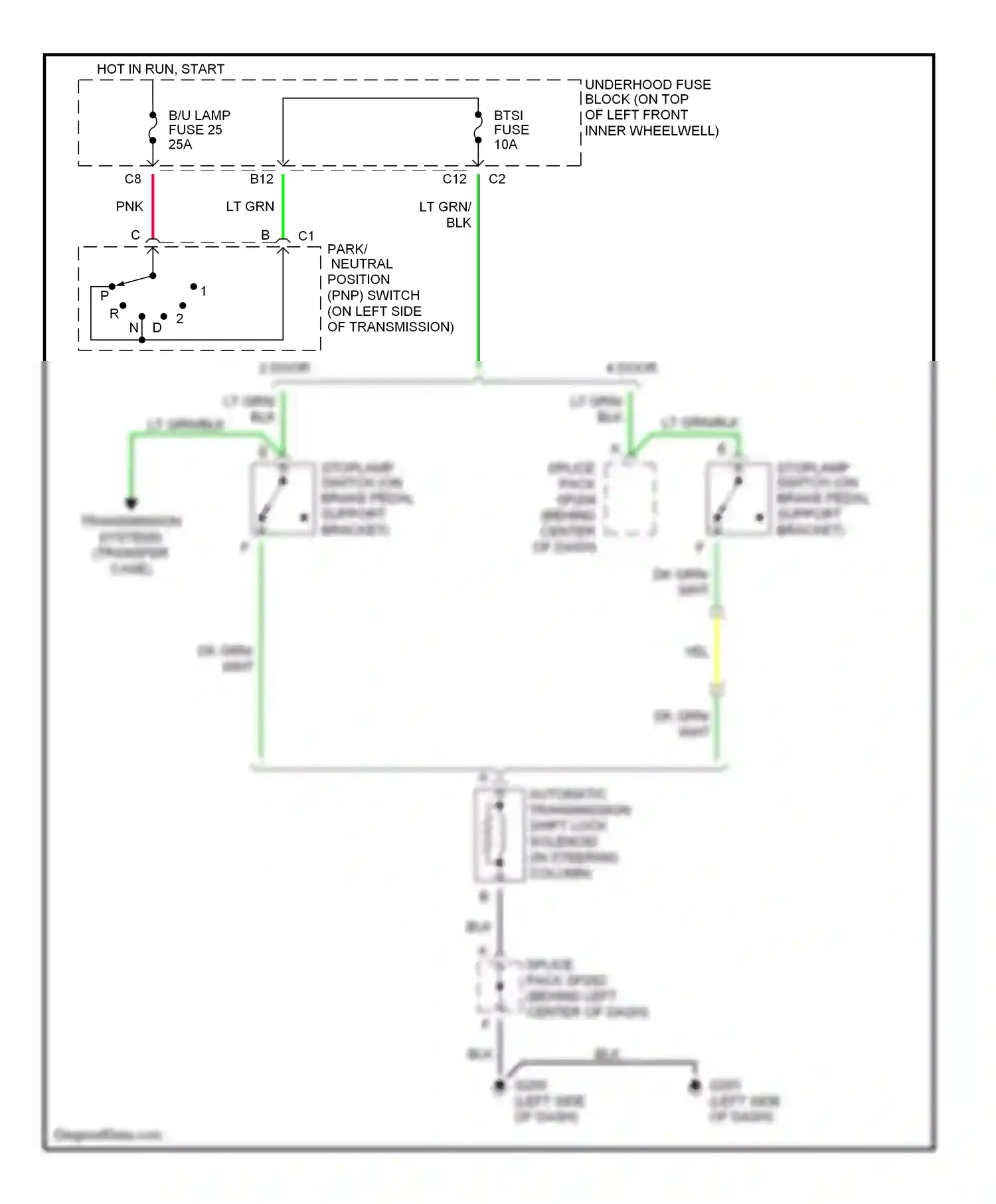 GMC Sonoma II (1994-2004) transmission systems (transfer case) wiring diagram  (1 of 1)